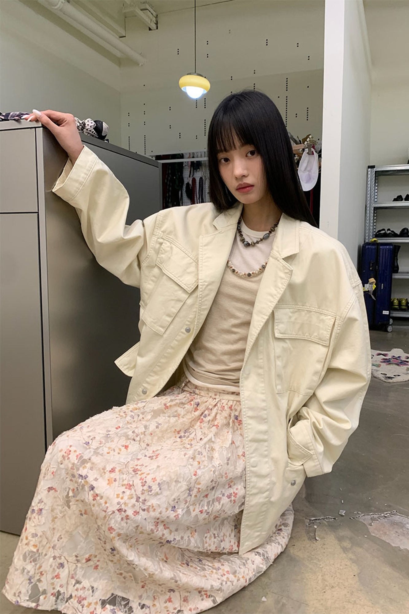 NEVERSEEZ Drawstring-Waist Utility Jacket