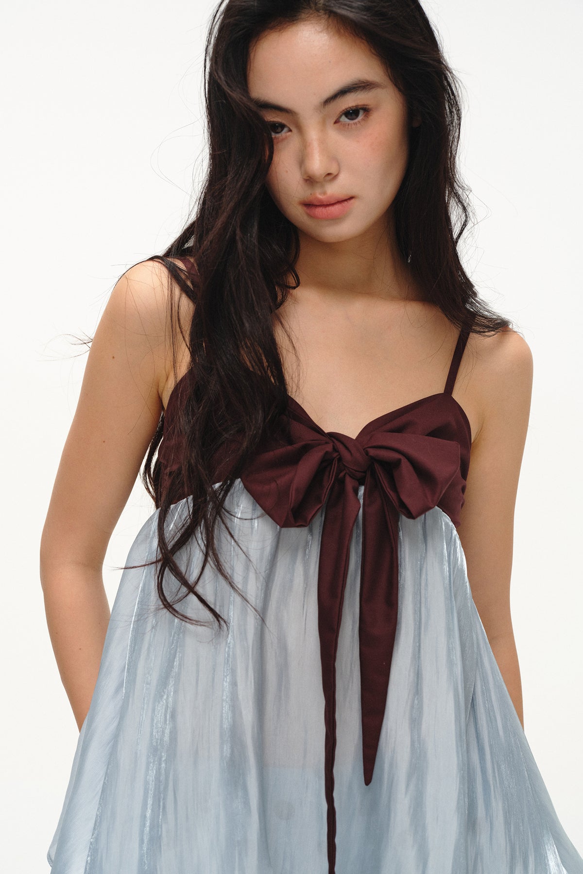 LVETONG Bow-Tie Spliced Cape Tank Top
