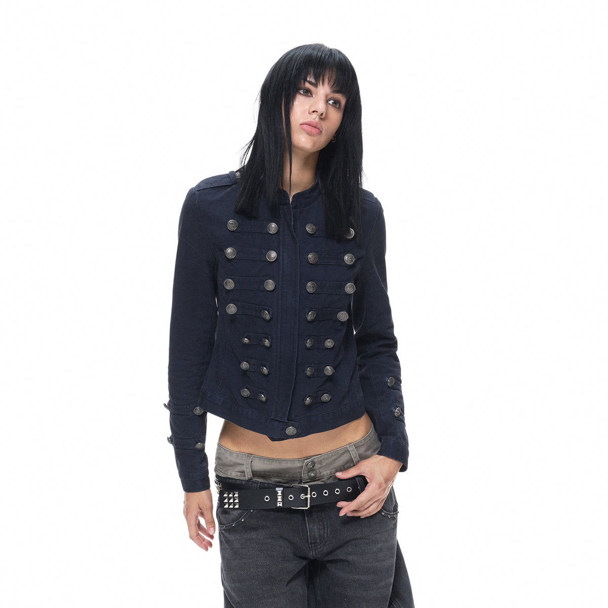 3MODE Retro Napoleon Double-Breasted Cinched Jacket