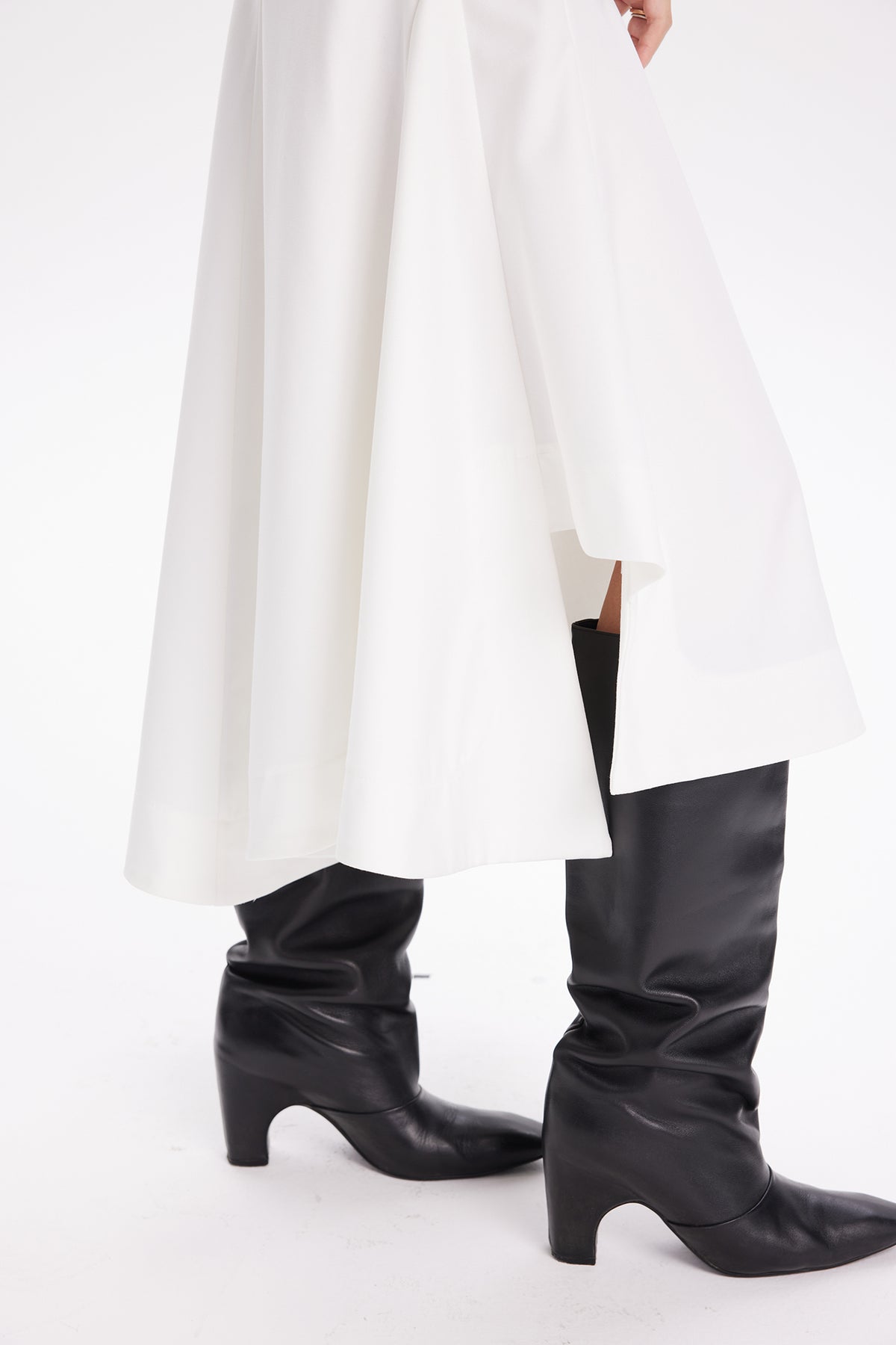 TINY IN STUDIO Asymmetrical Paneled Midi Skirt