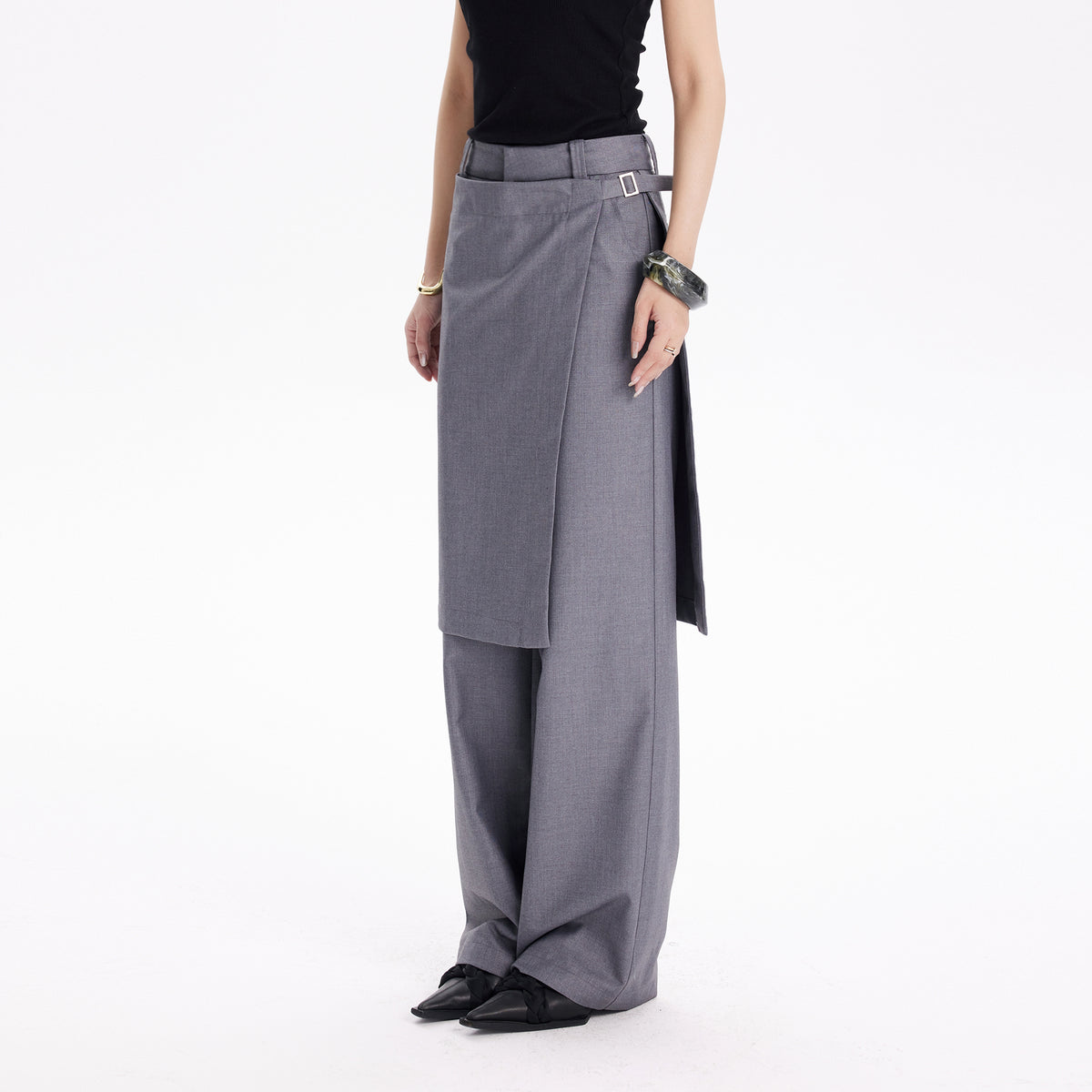 TINY IN STUDIO Layered Culottes Tailored Pants