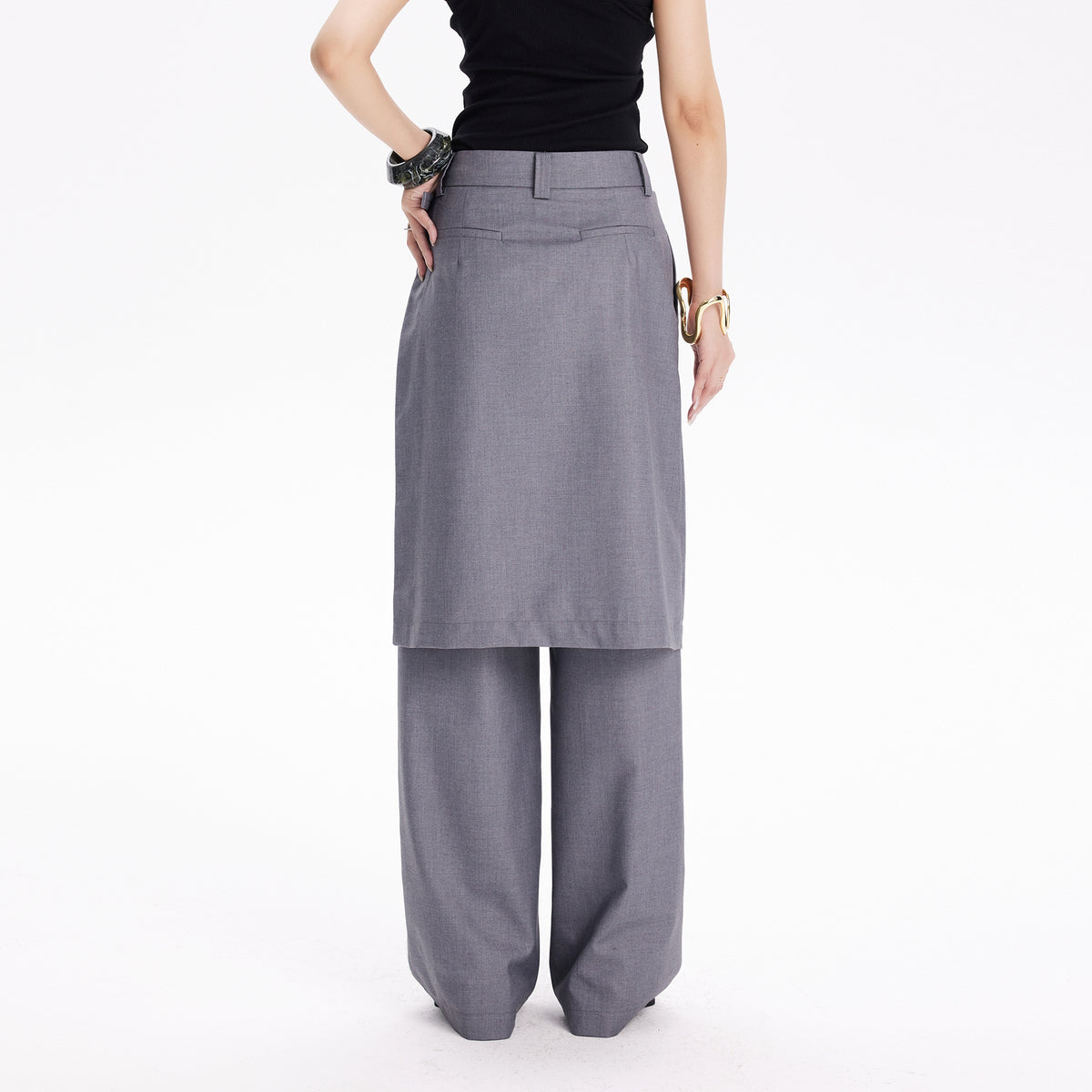 TINY IN STUDIO Layered Culottes Tailored Pants