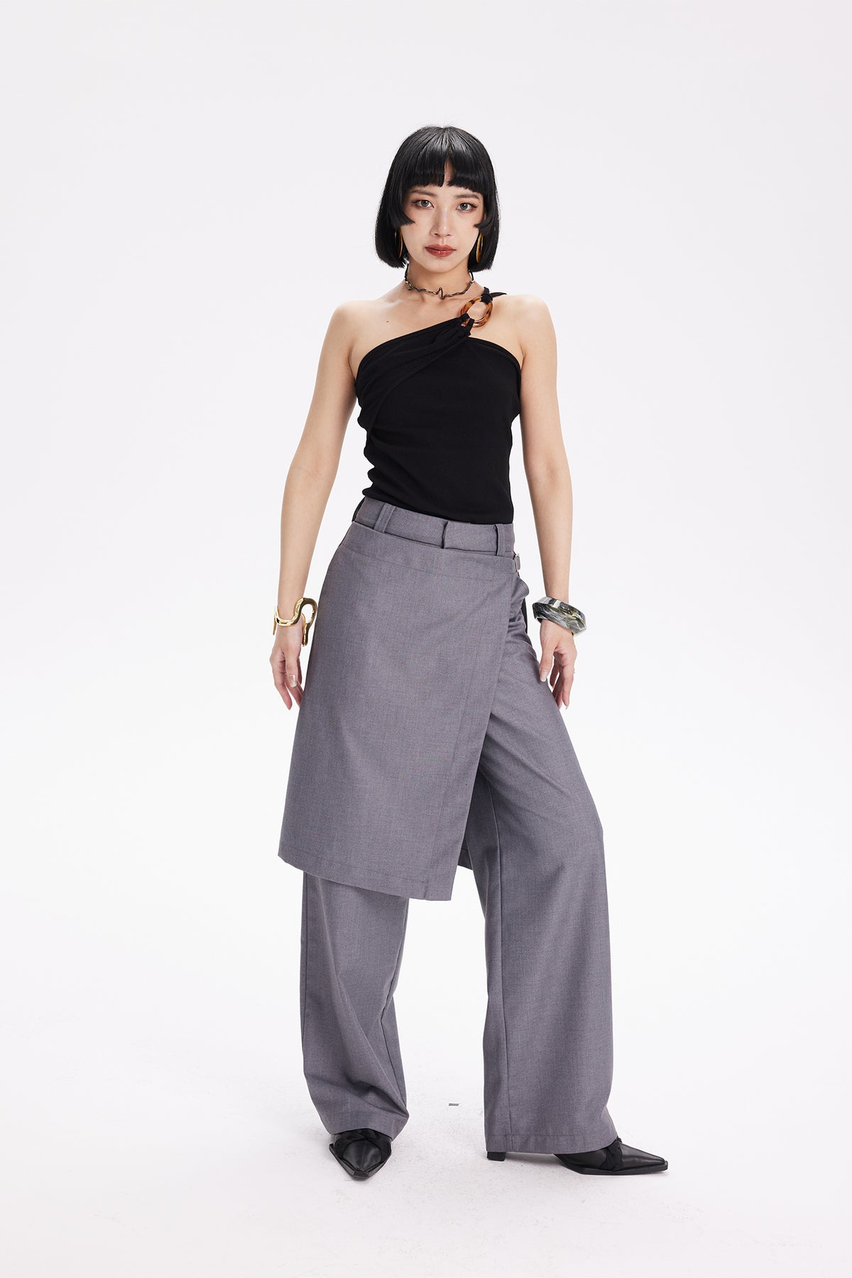 TINY IN STUDIO Layered Culottes Tailored Pants