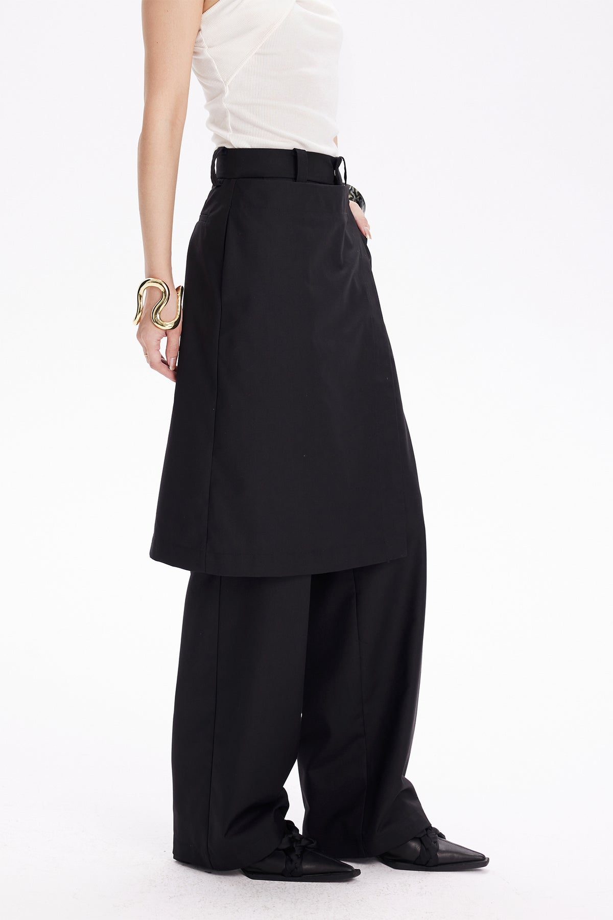 TINY IN STUDIO Layered Culottes Tailored Pants