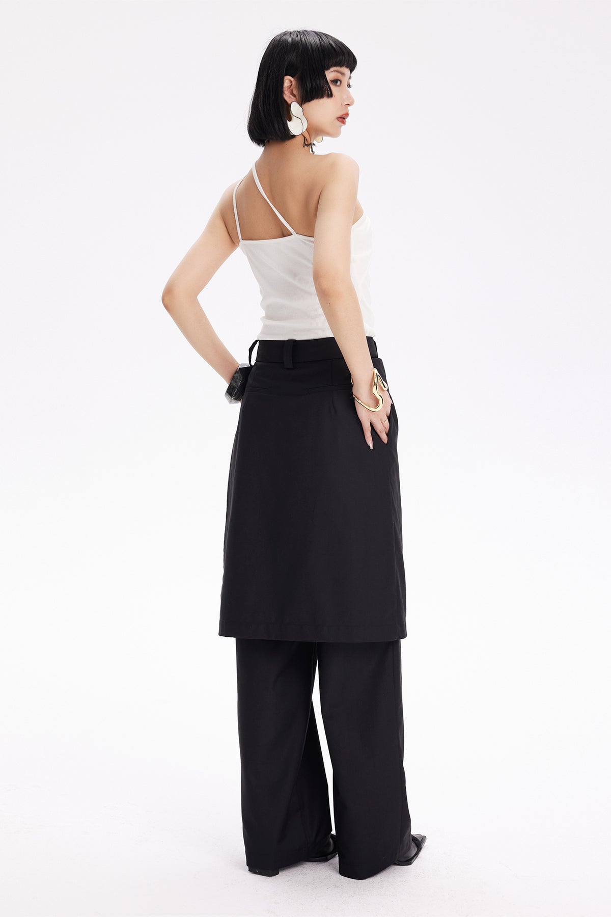 TINY IN STUDIO Layered Culottes Tailored Pants