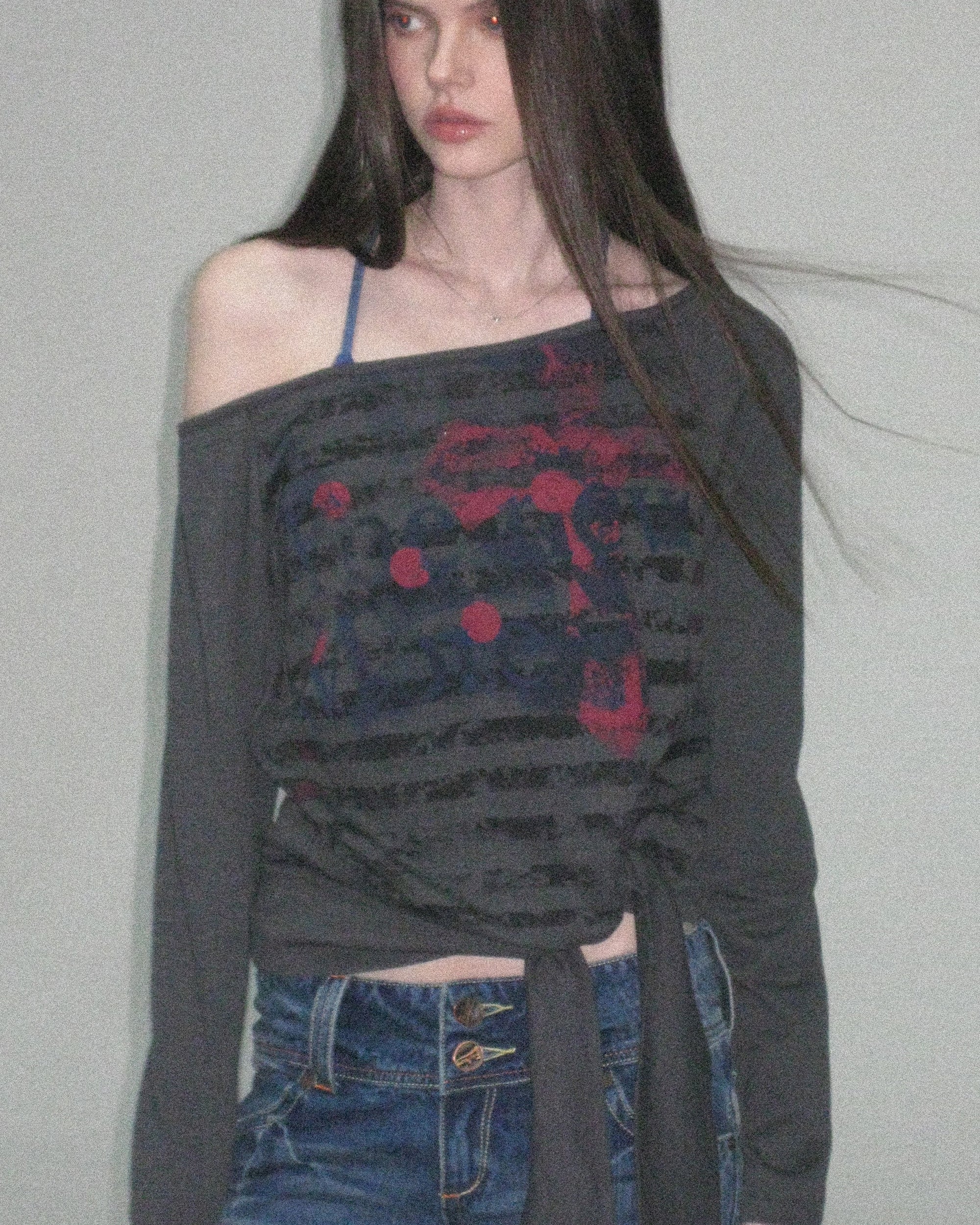 THE NEVERMORE Convertible Full-Print Long-Sleeve Tee