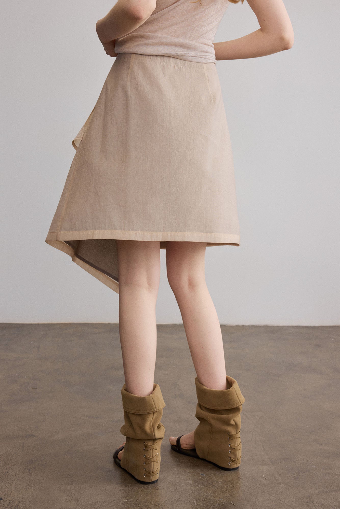 SAME FLOW Asymmetrical Layered Mini Skirt