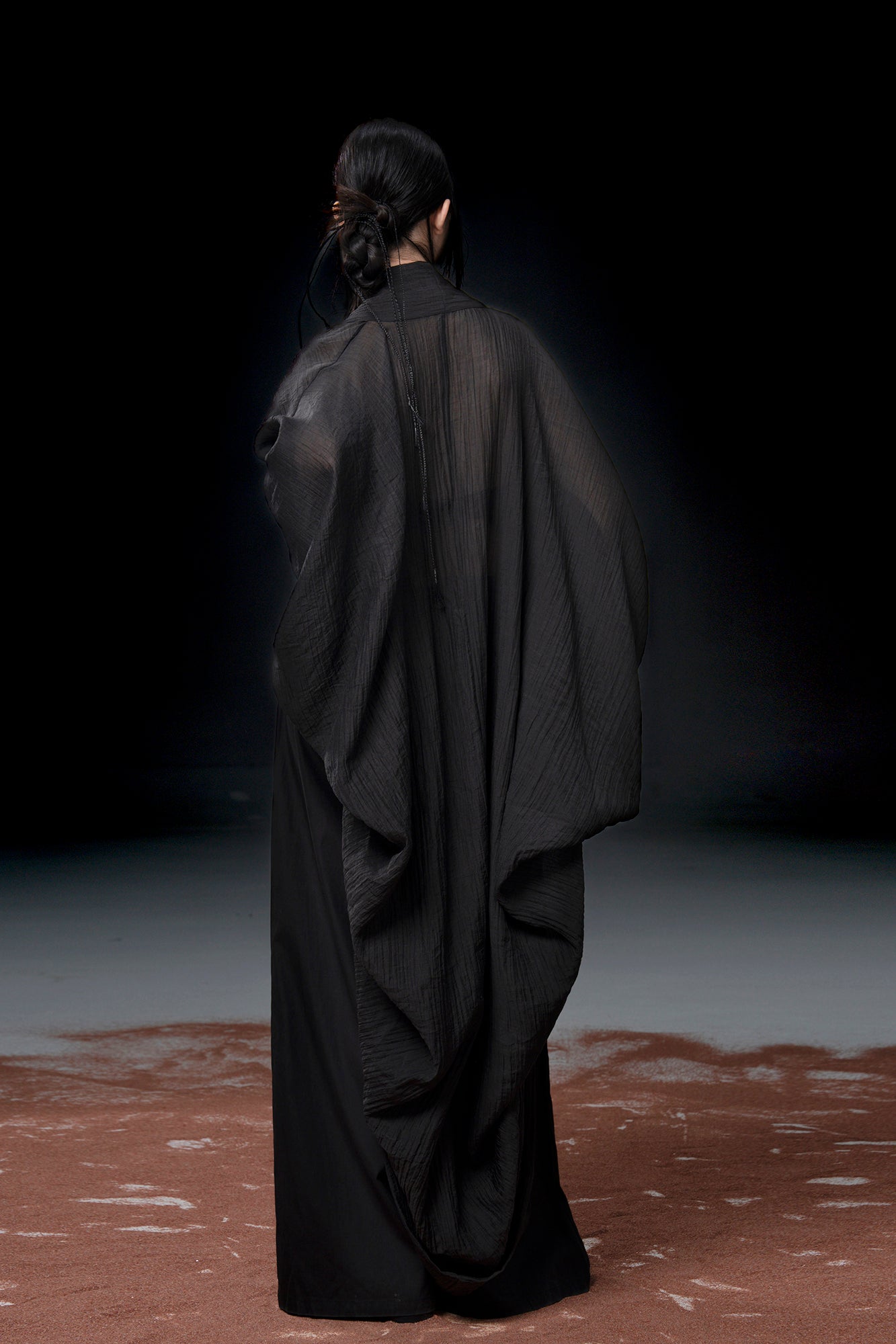WUHEYIZUO Crinkled Cocoon Longline Shawl