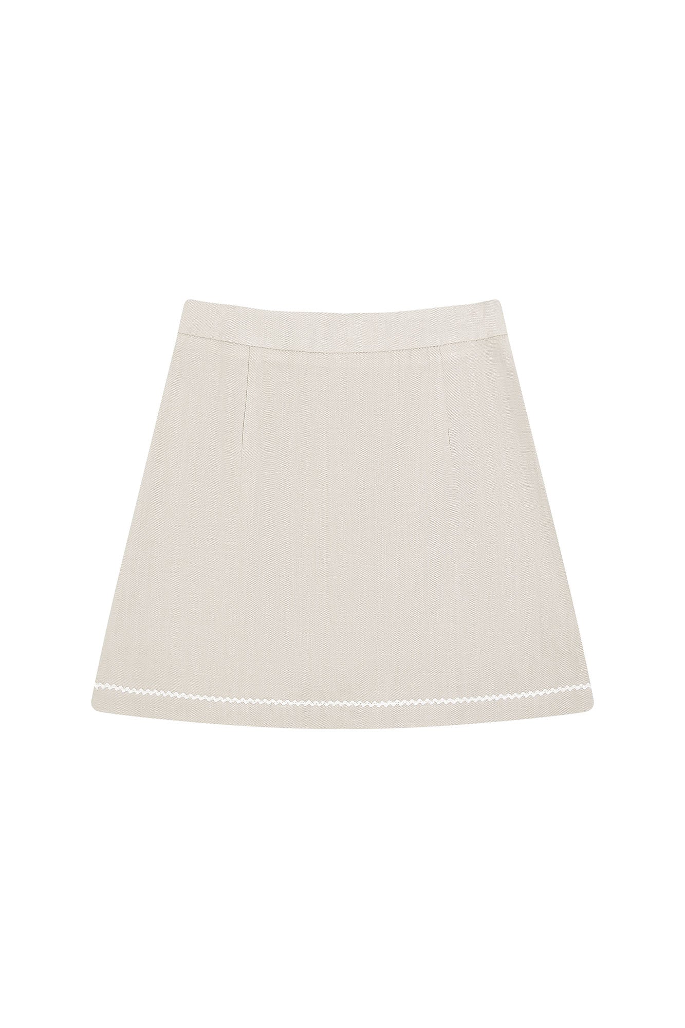 SAME FLOW Embroidered Linen-Blend Mini Skirt