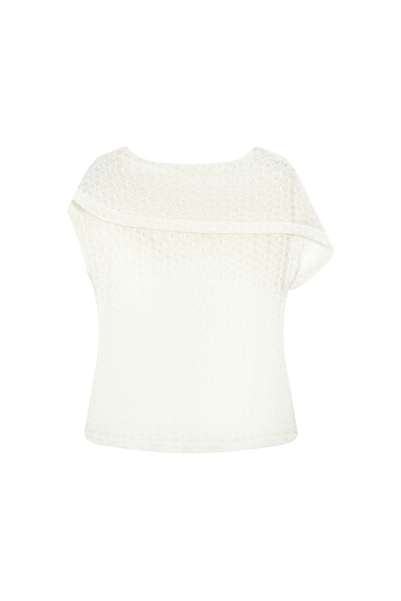SAME FLOW Sheer Foldover Knit Top