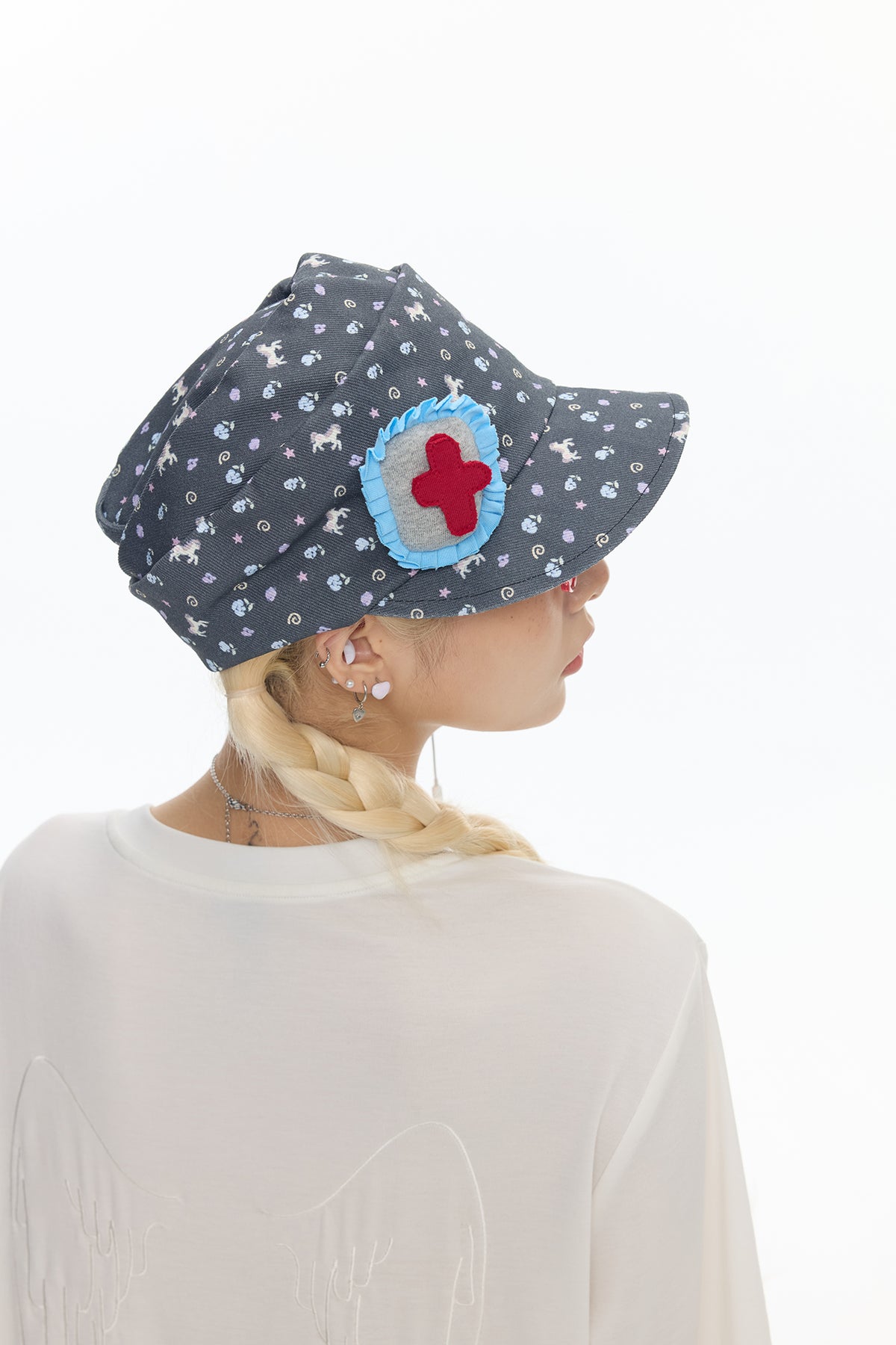 BETWEENAND Pony Full-Print Denim Cadet Cap