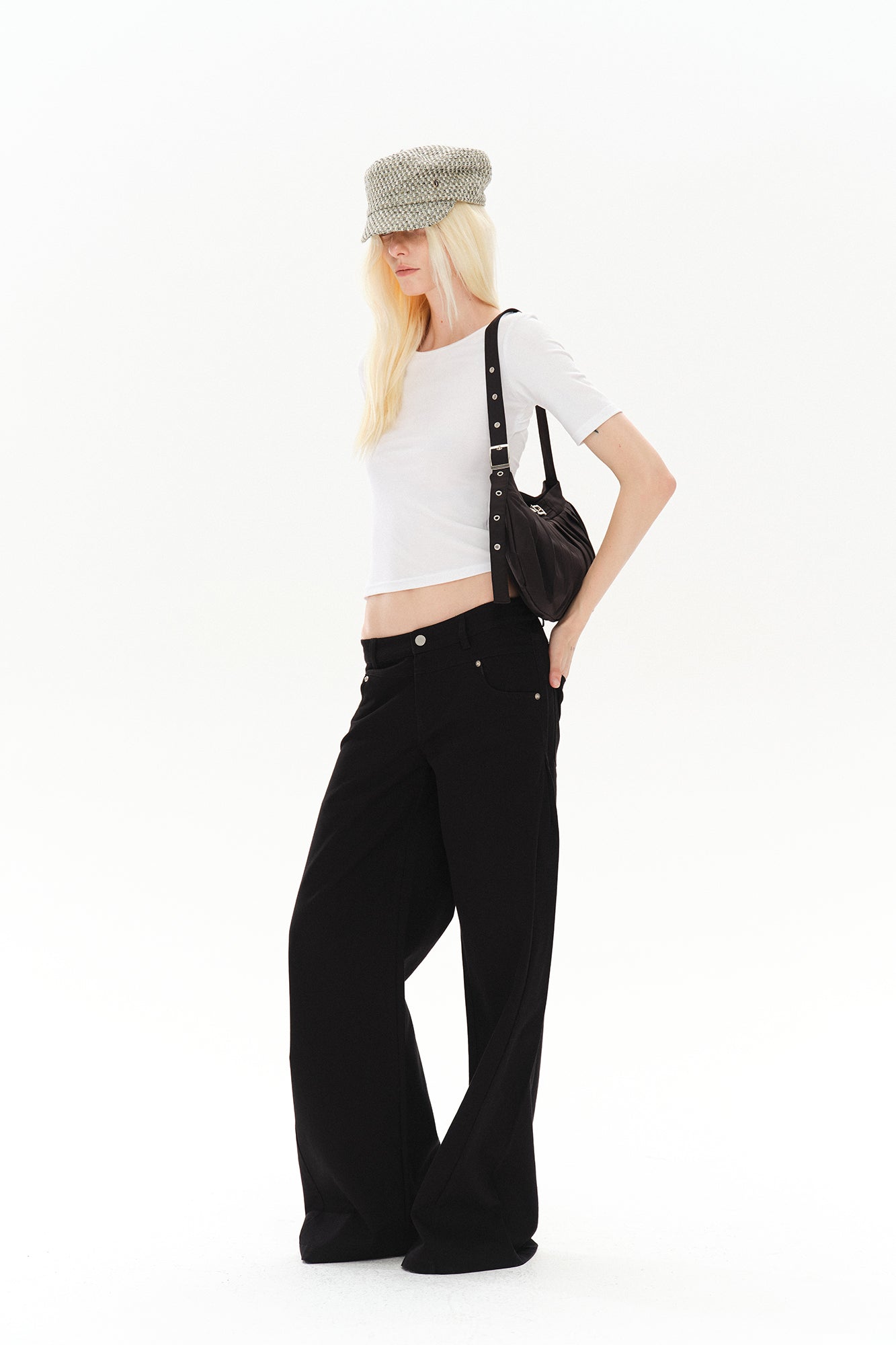 COSTUSTOOT Pleated Buckle Shoulder Bag