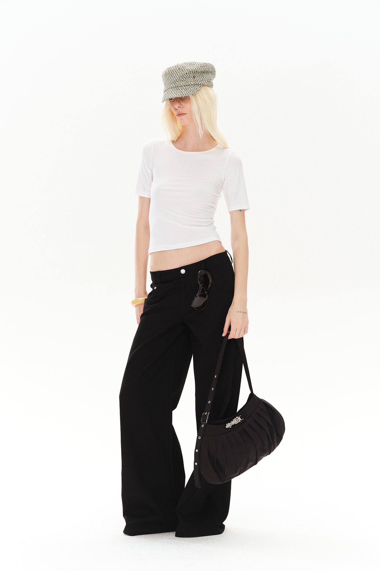 COSTUSTOOT Pleated Buckle Shoulder Bag