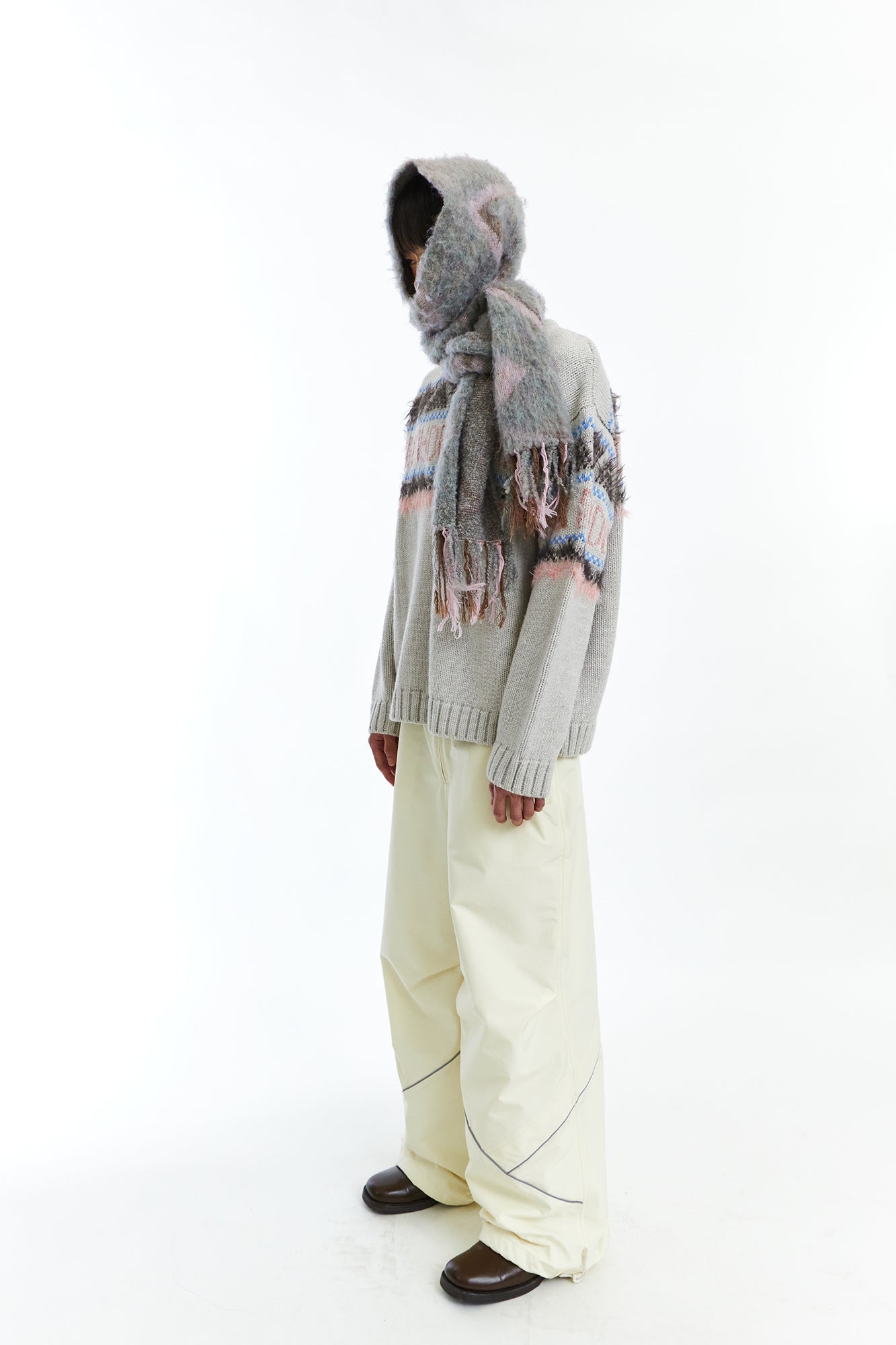 NEVERSEEZ Retro Eyelash-Stripe Sweater