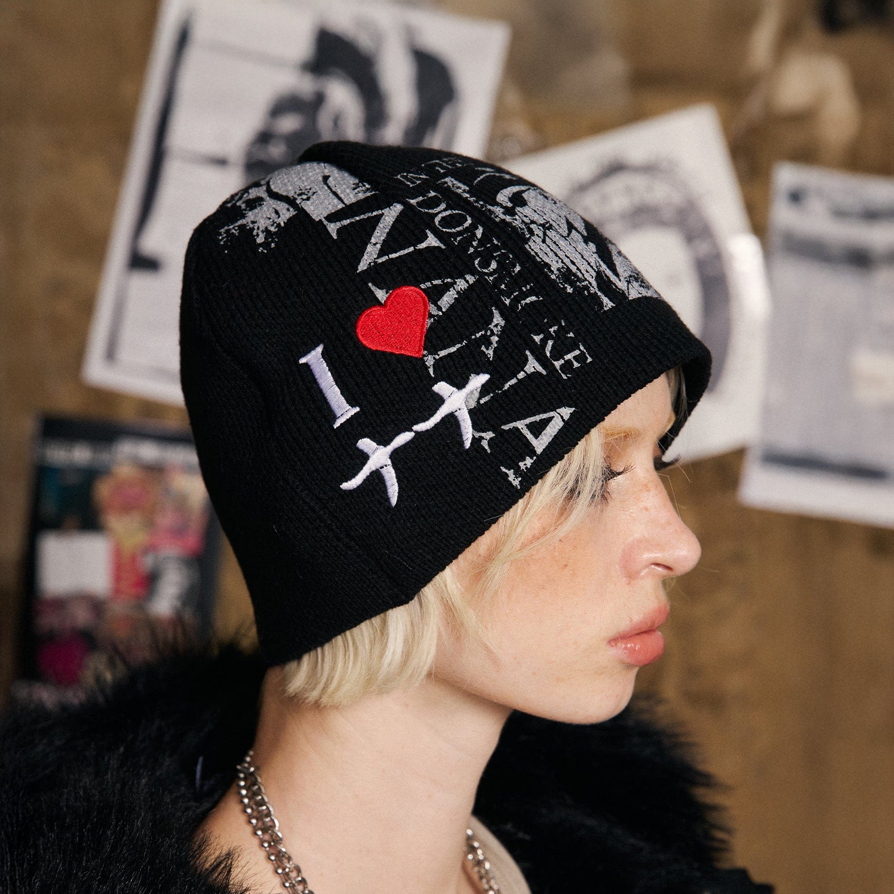 DONSMOKE × NANA Embroidered Full-Print Beanie