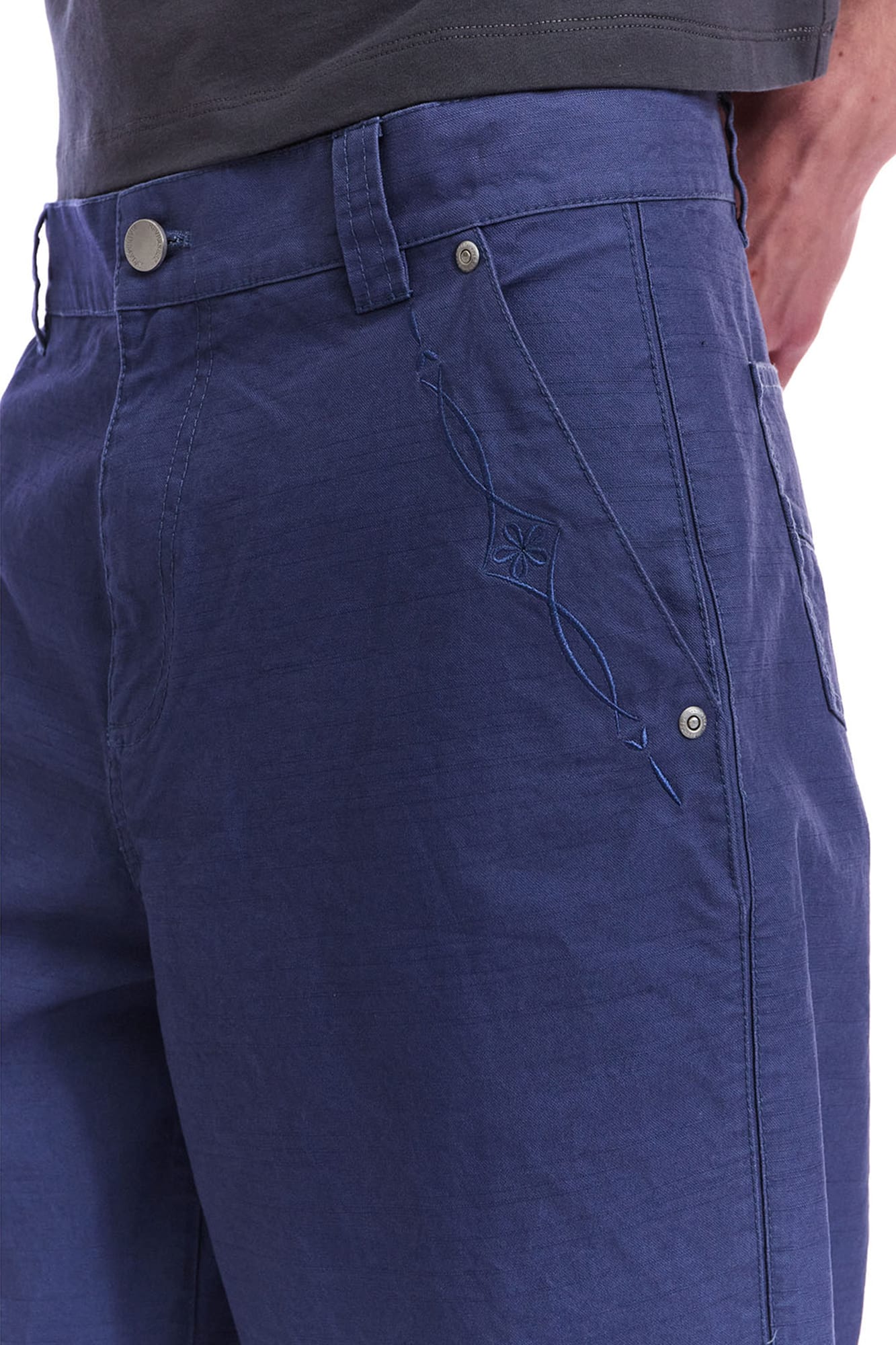 NEVERSEEZ Embroidered Utility Straight-Leg Pants