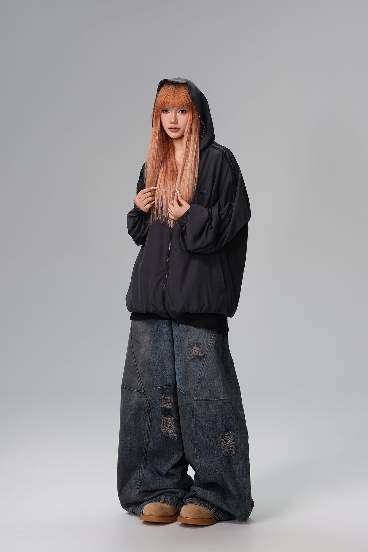 FREE CENTER Reversible Leopard Print Hooded Jacket