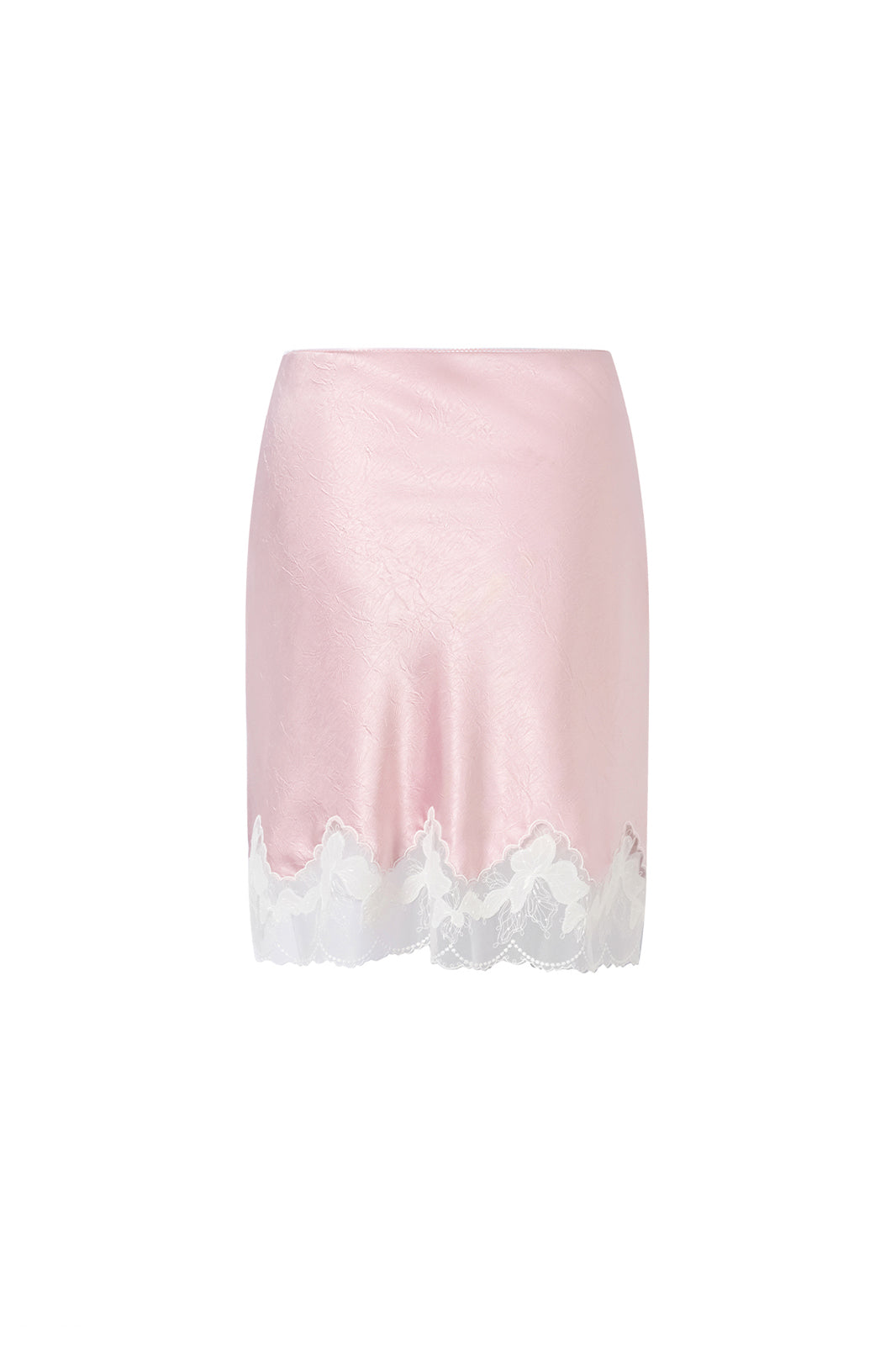 CHICCHICK Lace-Trim Floral Satin Skirt