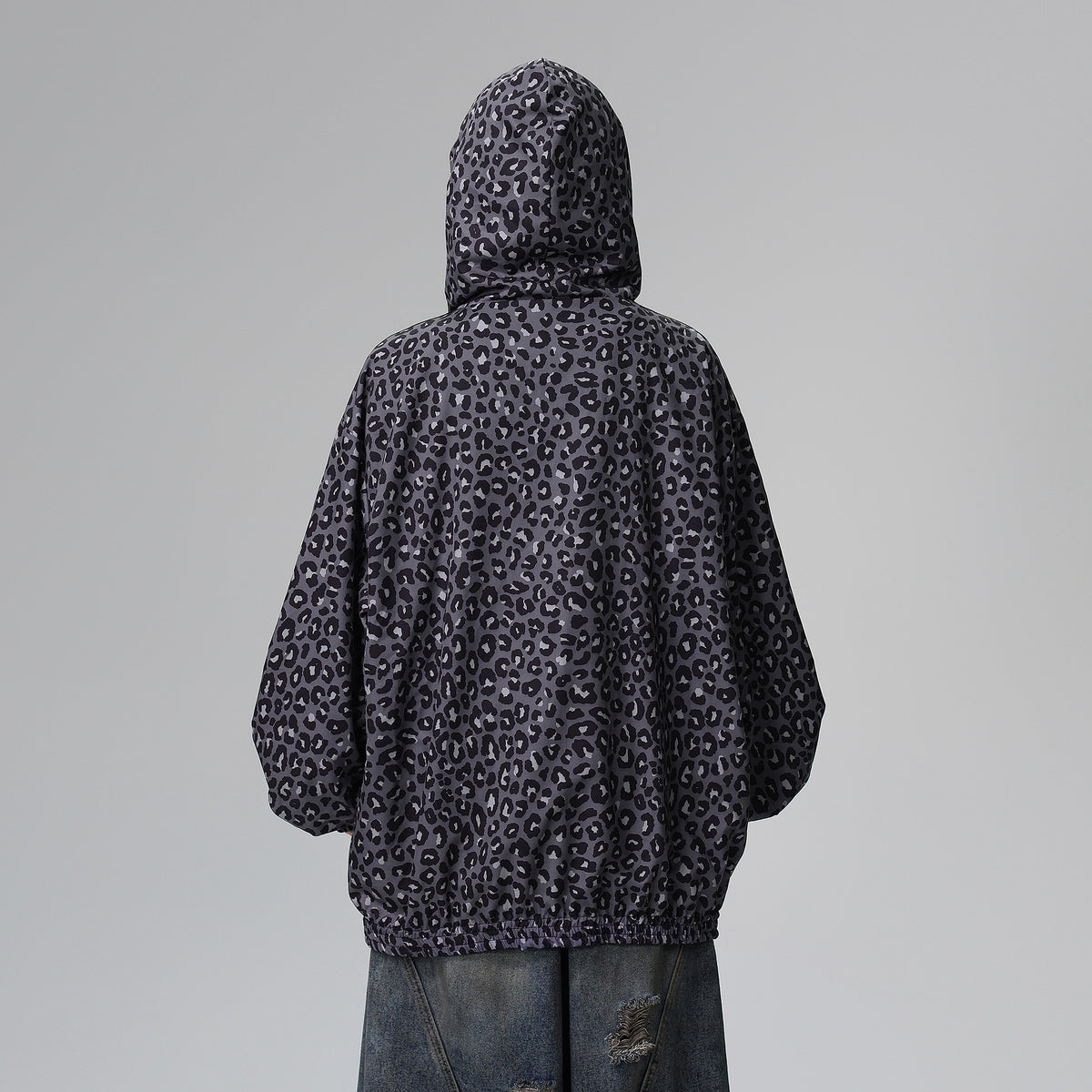 FREE CENTER Reversible Leopard Print Hooded Jacket