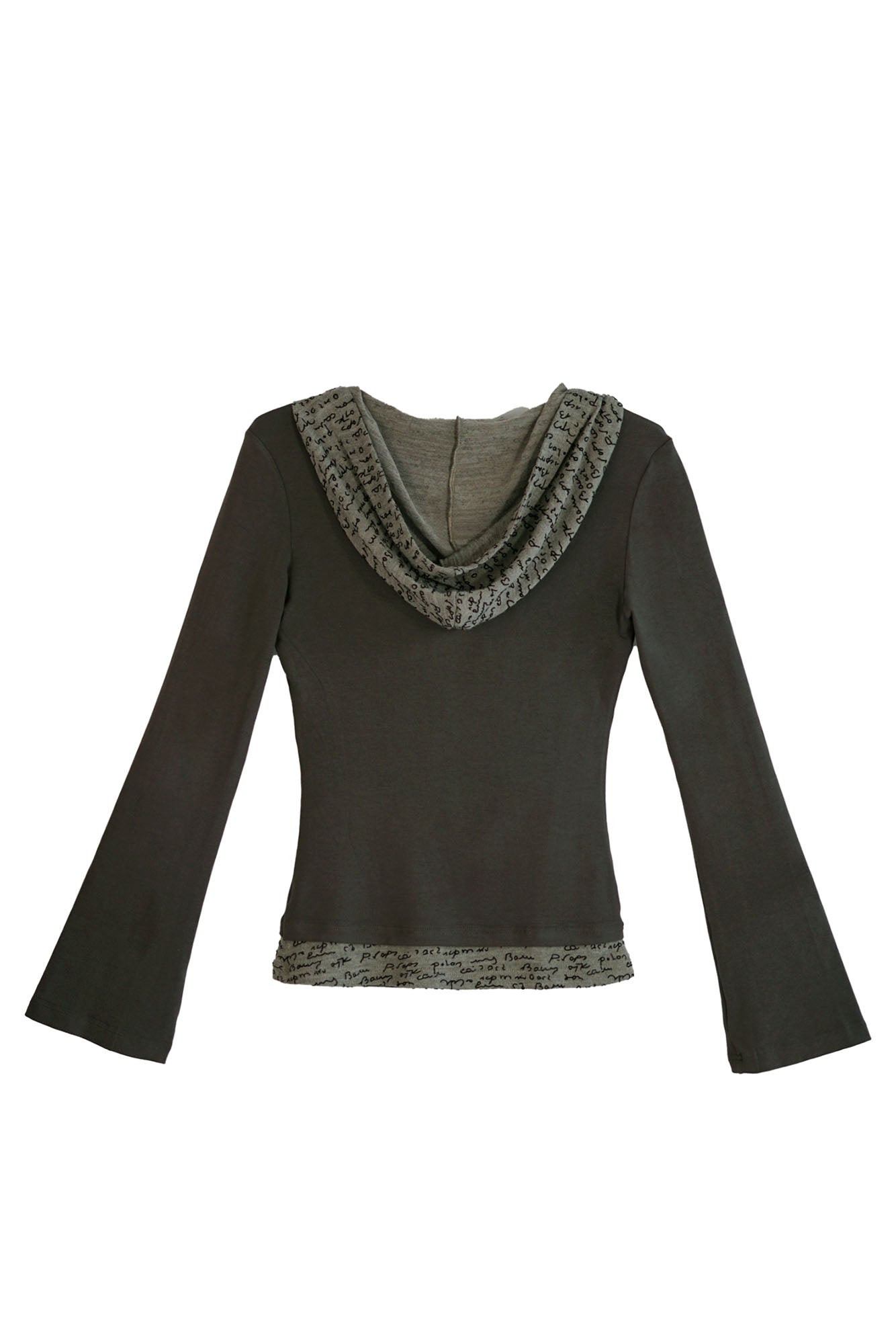 CESTNOUS Faux-Layered Half-Button Hooded Top