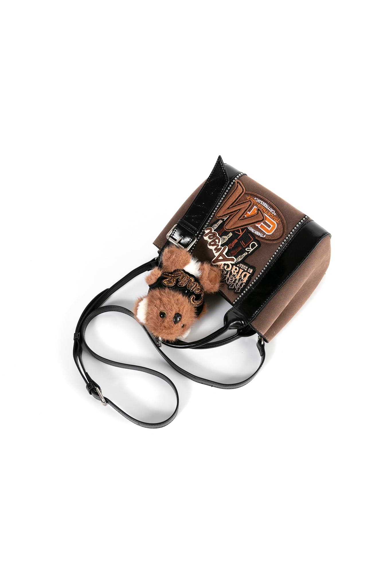 BLING BOX Plush Teddy Patch Varsity Mini Tote