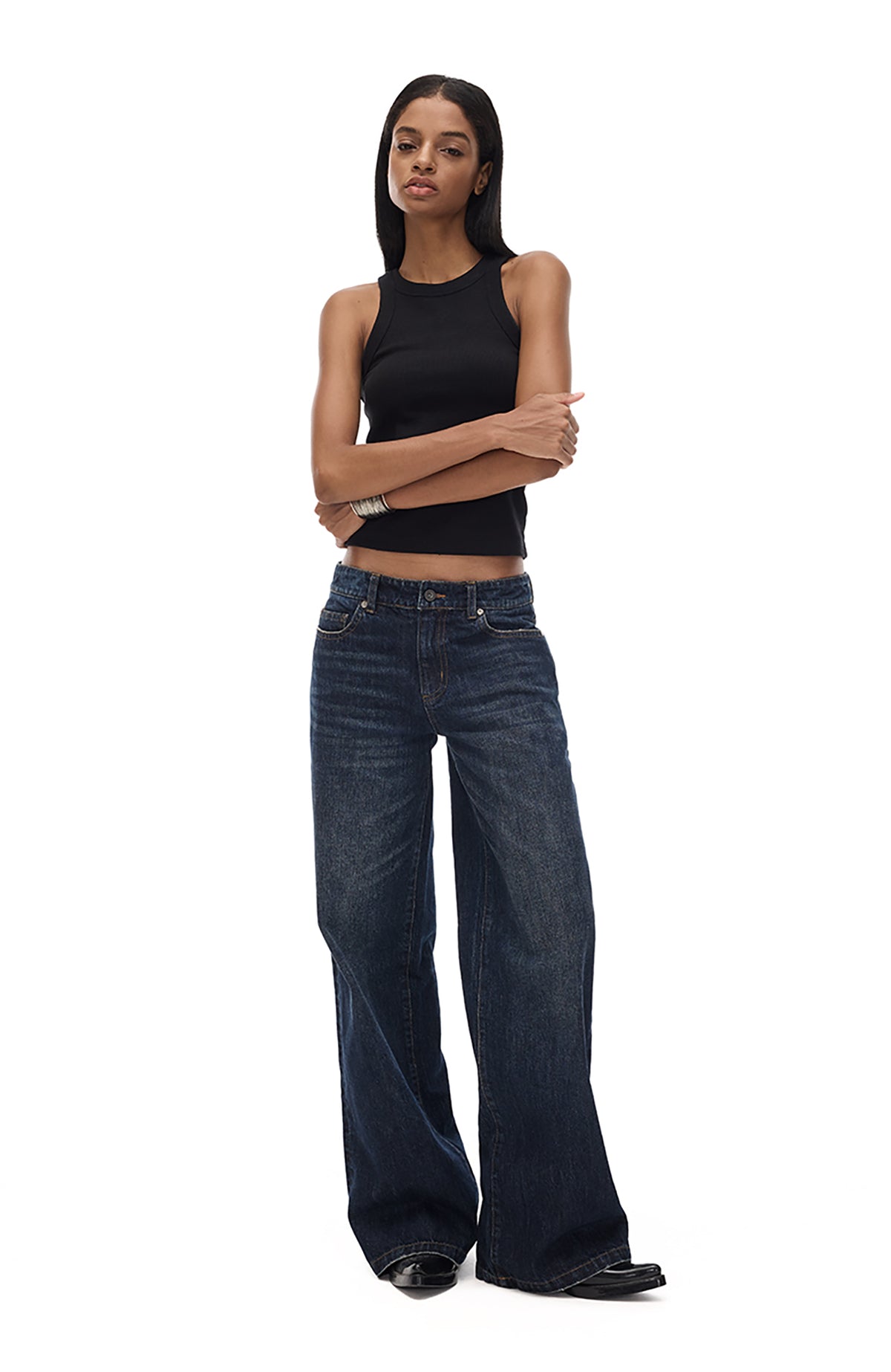 COSTUSTOOT Washed Straight-Leg Jeans