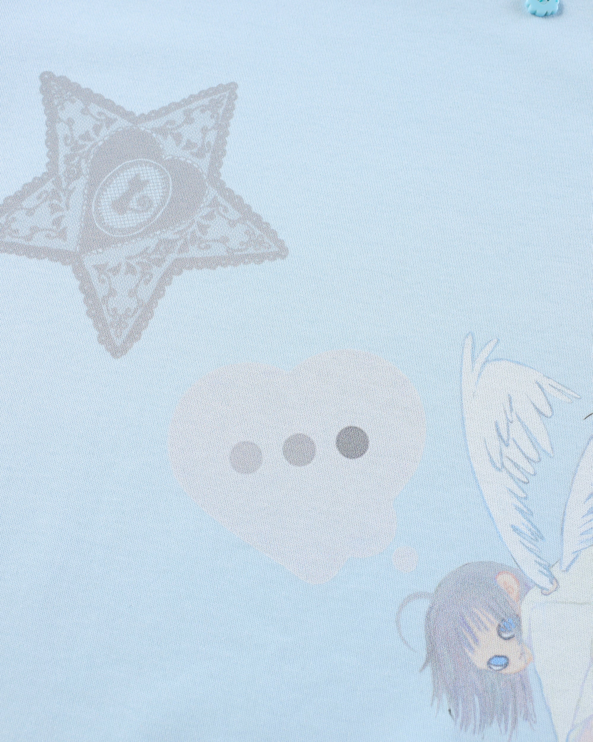 HAVE A MEAL × Congming Slouchy Graphics Off-Shoulder Loose T-Shirt