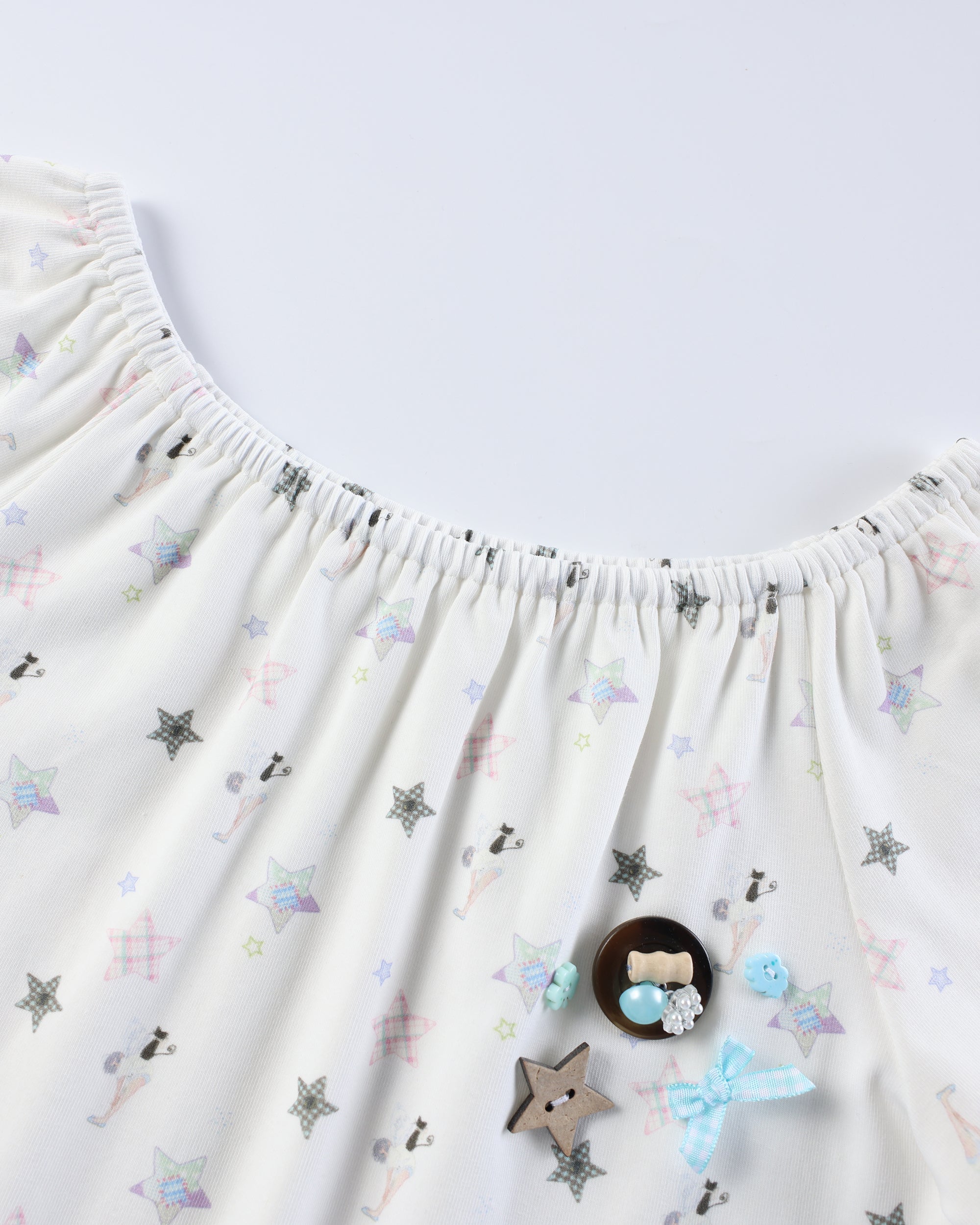 HAVE A MEAL × Congming Star Lace-Trim Tee