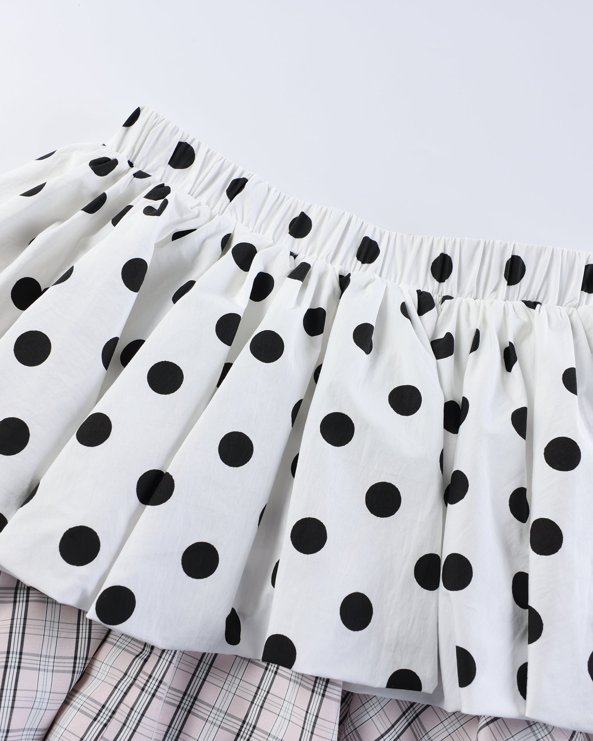 HAVE A MEAL Polka Dot Layered Bubble Skirt