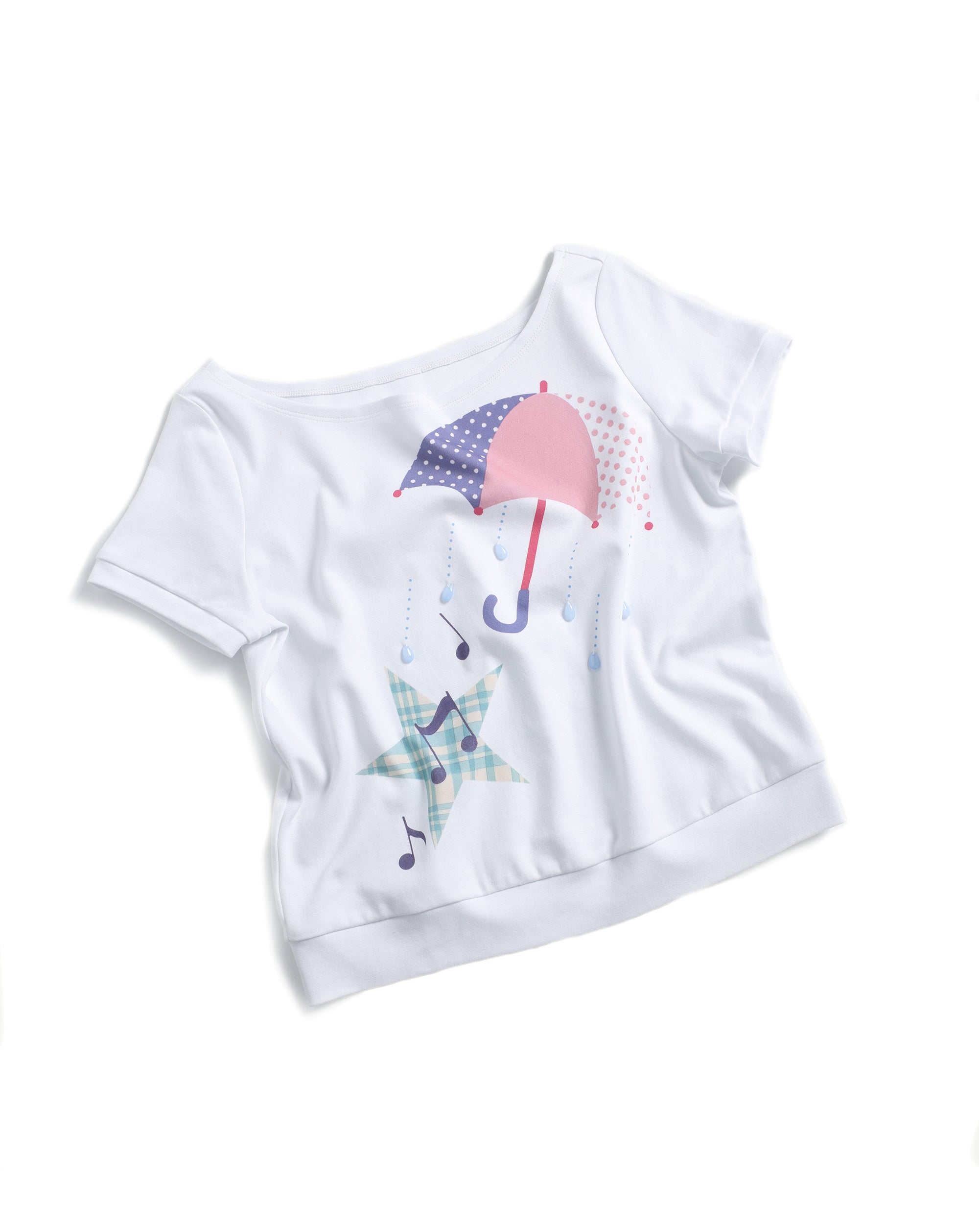 HAVE A MEAL Umbrella Graphic Scoopneck Pendant Top