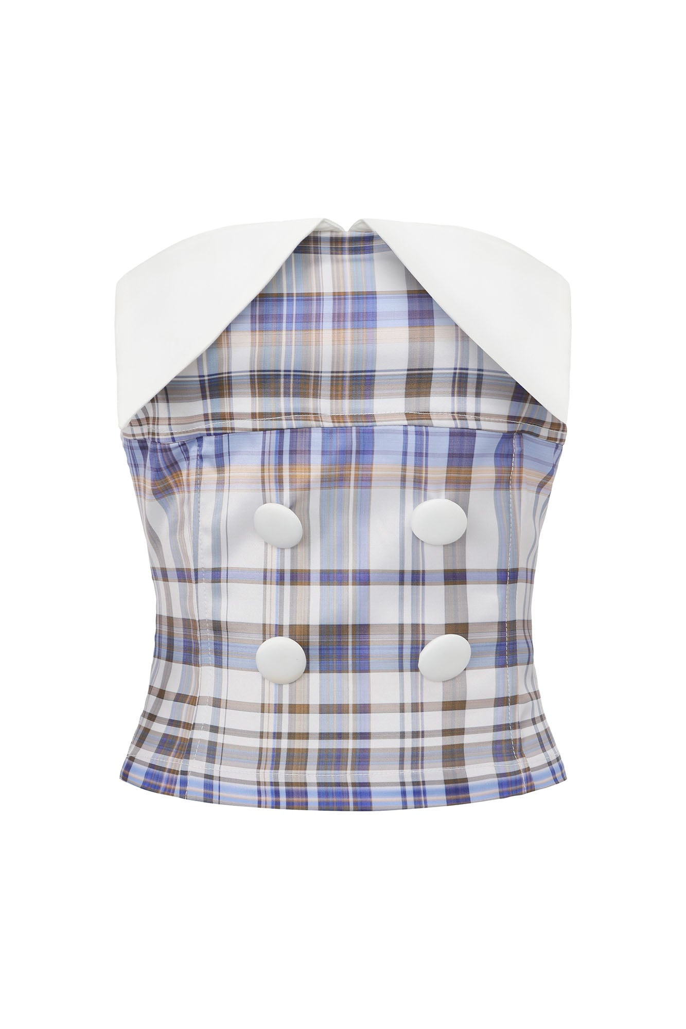 NEVER OFFEND L ANGEL Preppy Plaid Strapless Top & Skorts