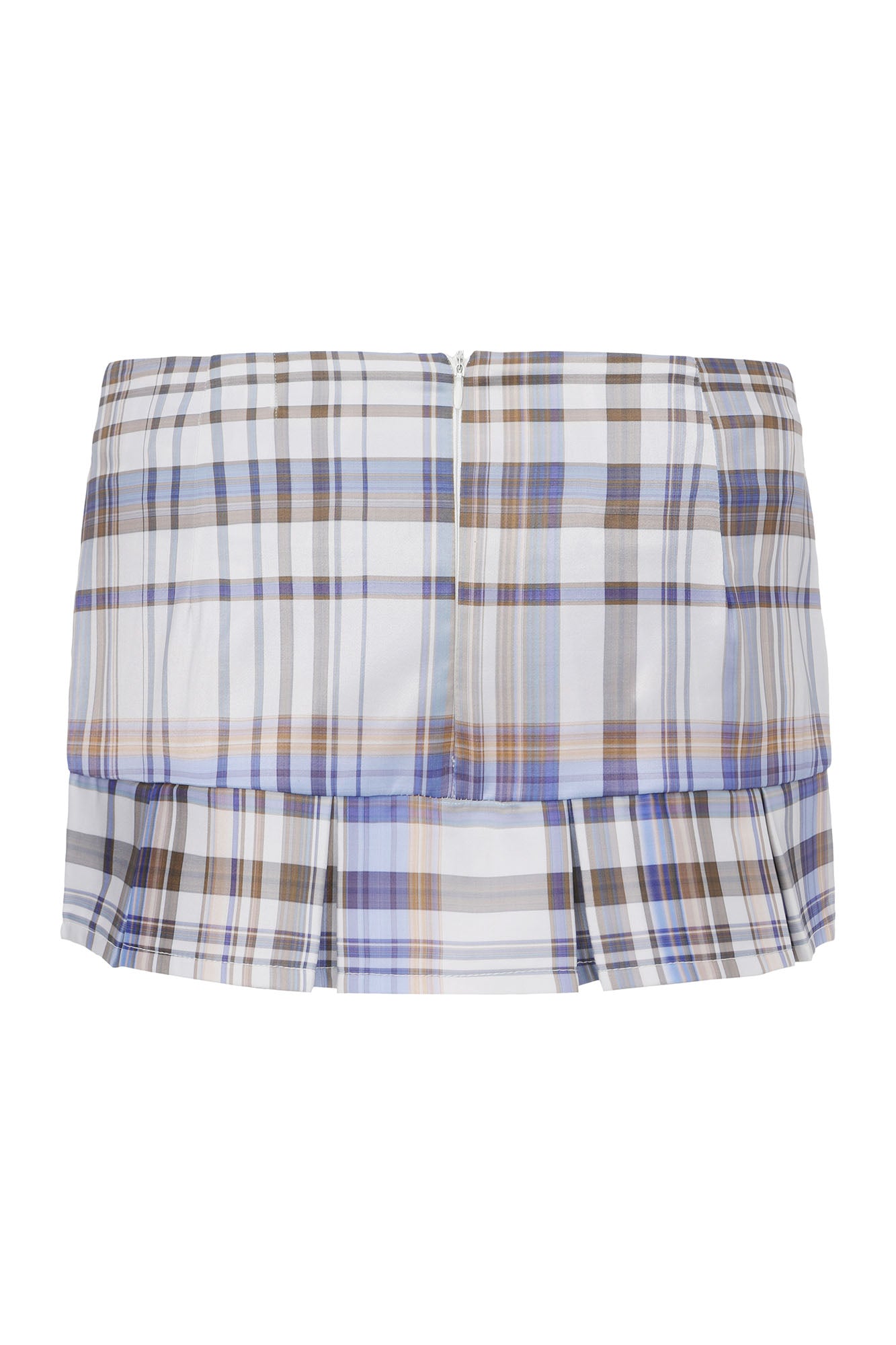 NEVER OFFEND L ANGEL Preppy Plaid Strapless Top & Skorts