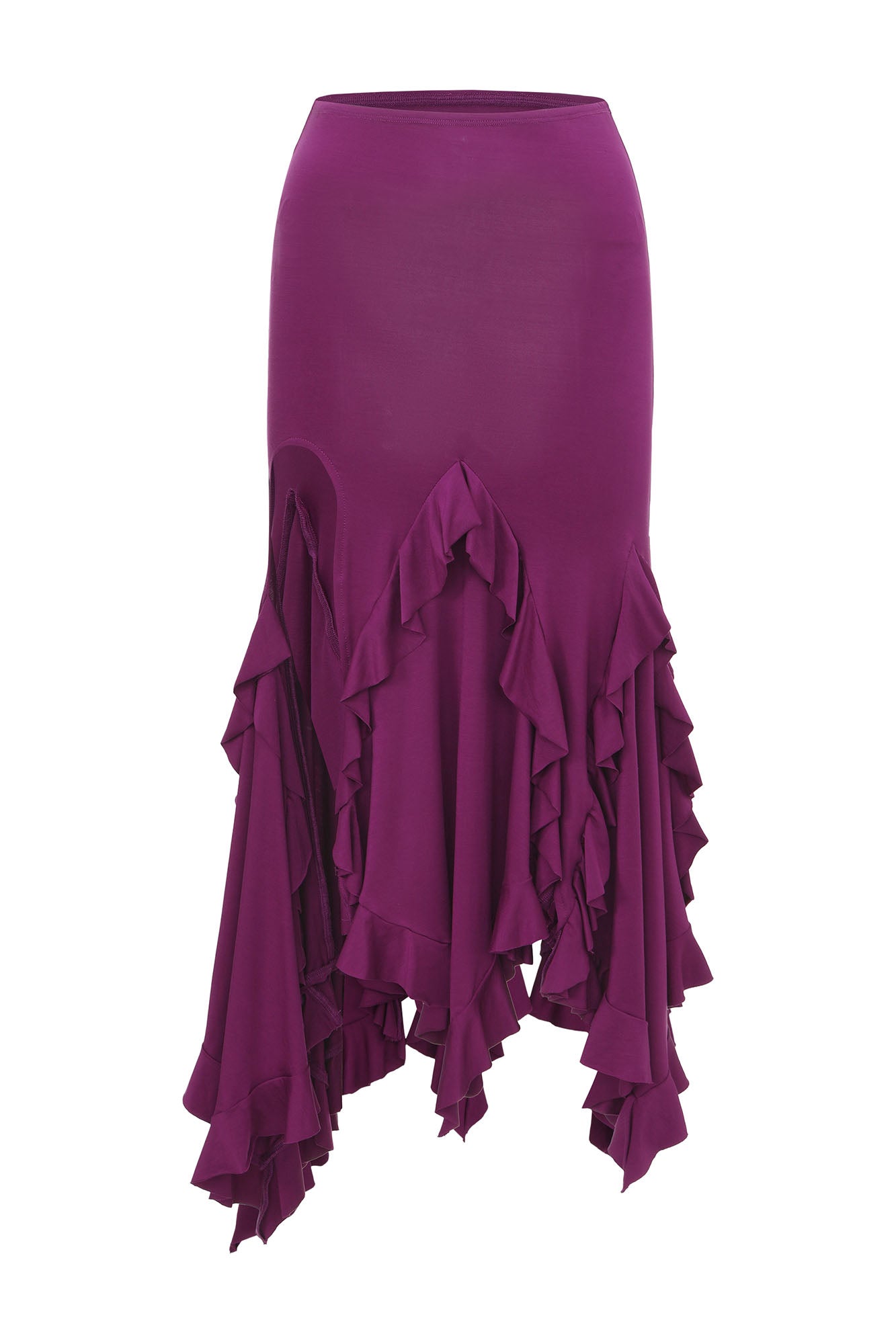 NEVER OFFEND L ANGEL Floral Ruffle Contrast Tank Top & Fishtail Skirt Set
