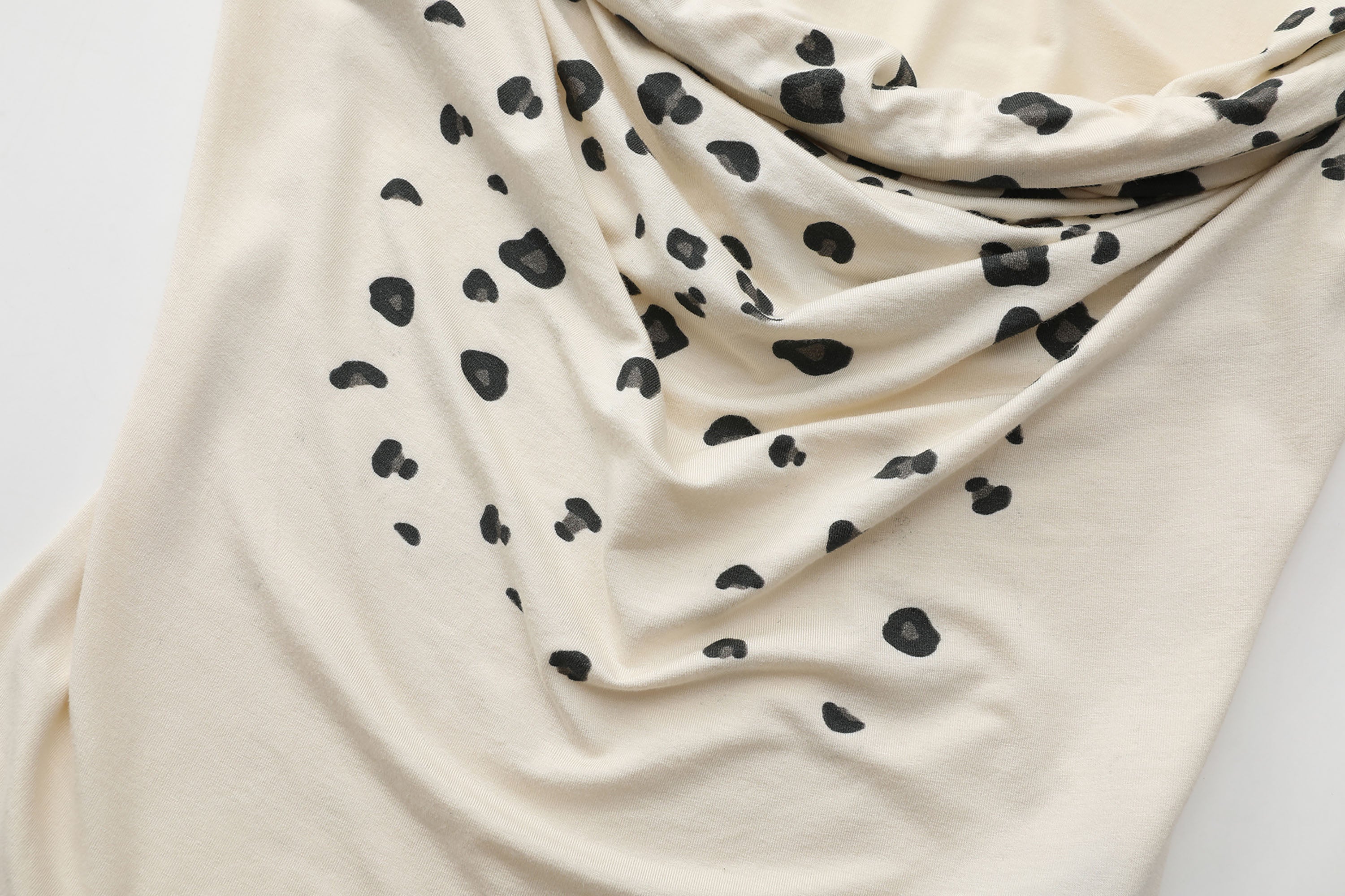 NEVER OFFEND L ANGEL Leopard-Draped Twisted Off-Shoulder Top