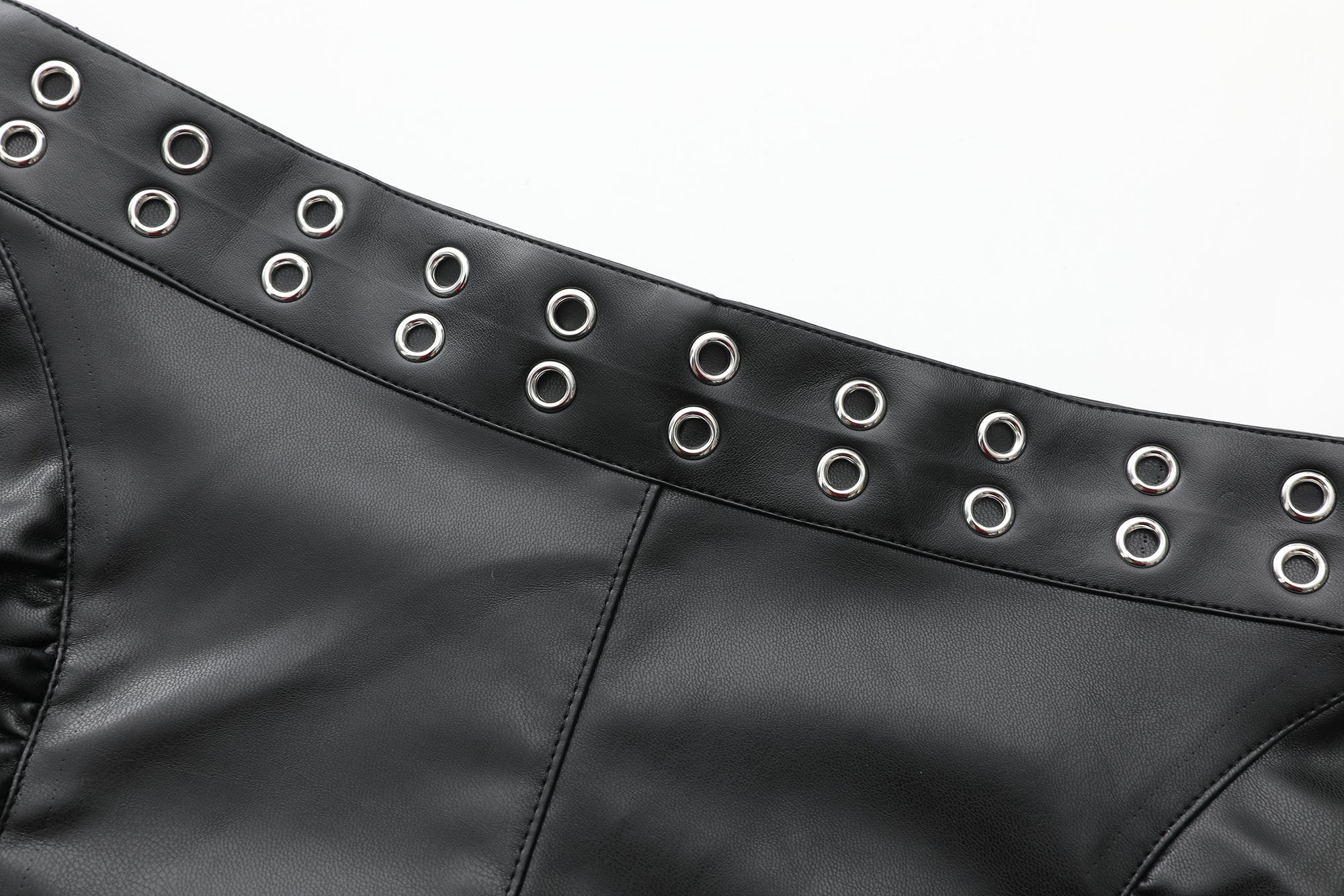 NEVER OFFEND L ANGEL Grommet-Waist Ruched Hot Shorts