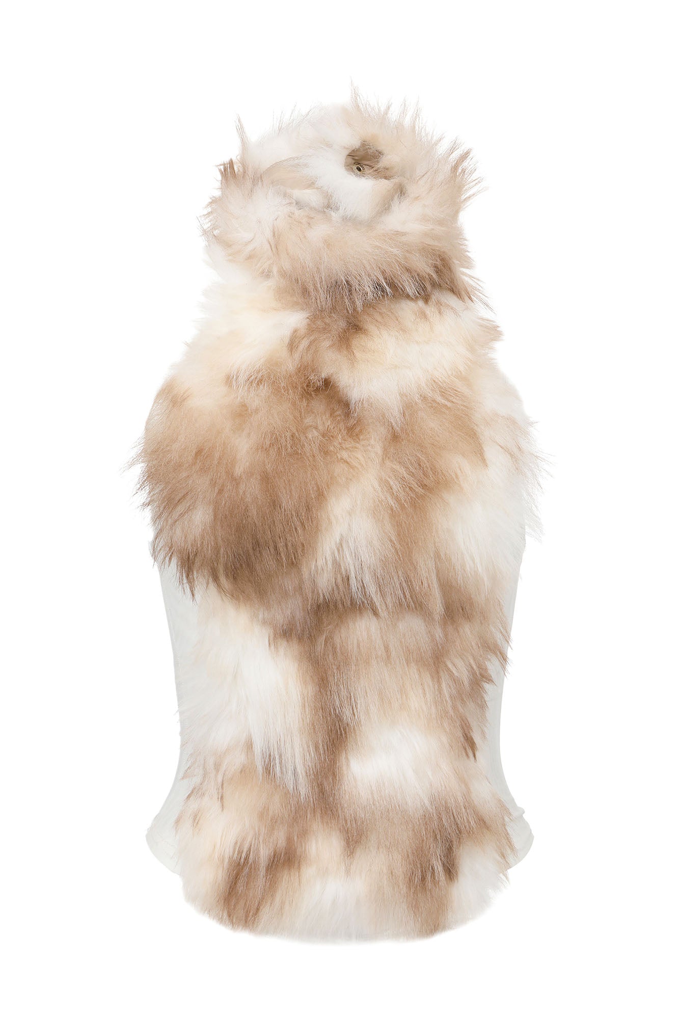 NEVER OFFEND L ANGEL Gradient Faux-Fur Halter Crop Top