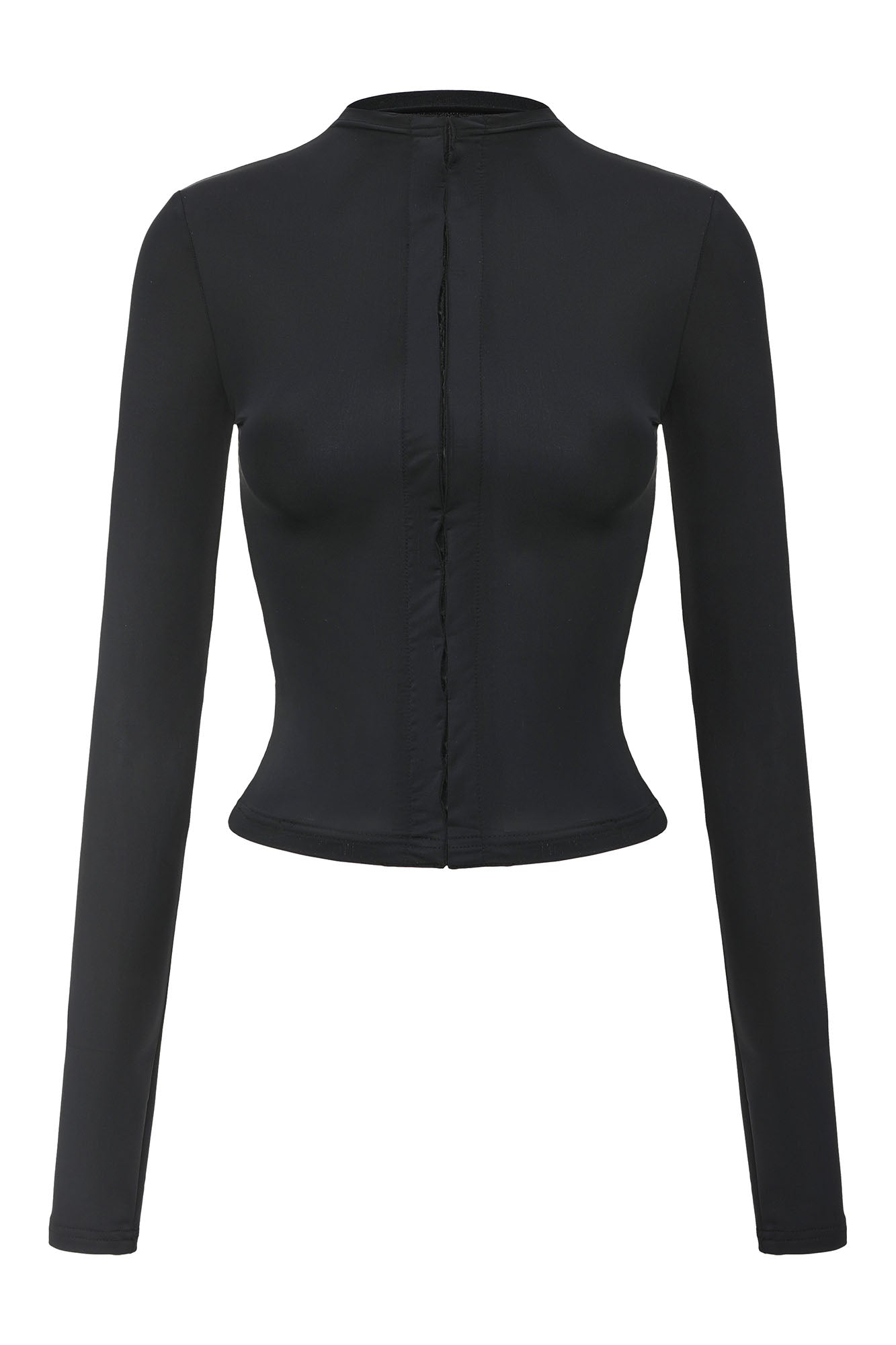 NEVER OFFEND L ANGEL Hook & Eye Cropped Long Sleeve Tee