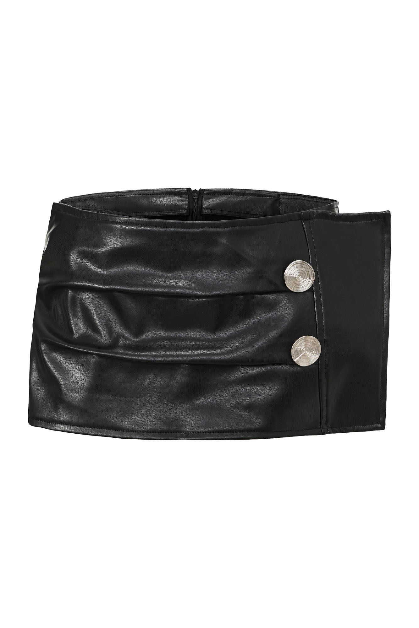 NEVER OFFEND L ANGEL Pleated Faux Leather Shorts