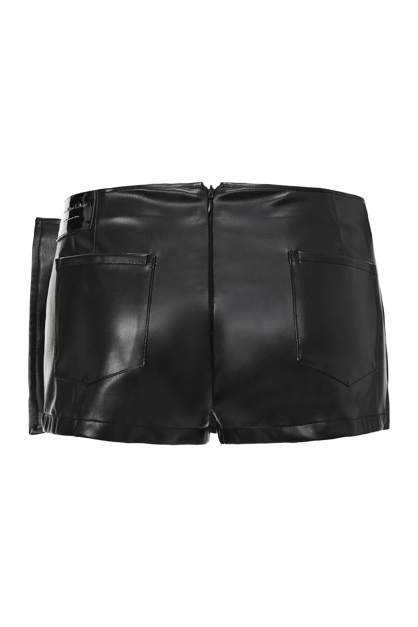 NEVER OFFEND L ANGEL Pleated Faux Leather Shorts