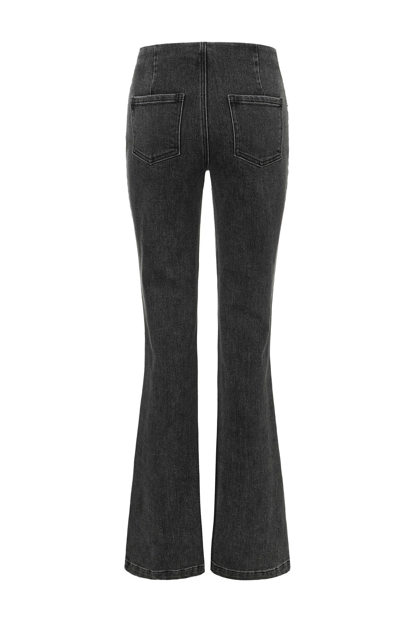 NEVER OFFEND L ANGEL Washed Low-Rise Flared Jeans