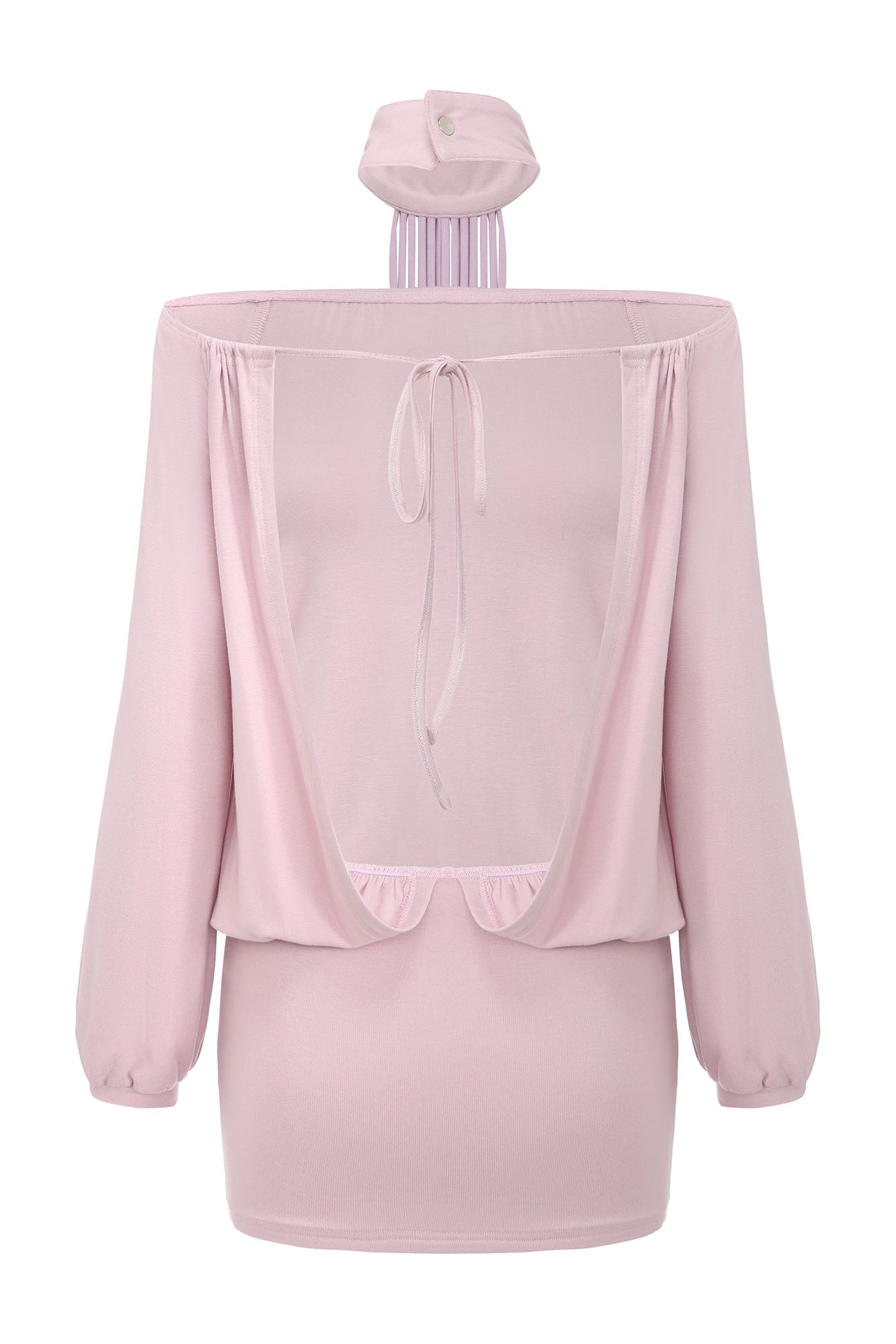 NEVER OFFEND L ANGEL Fringe Halter Off-Shoulder Open-Back Mini Dress