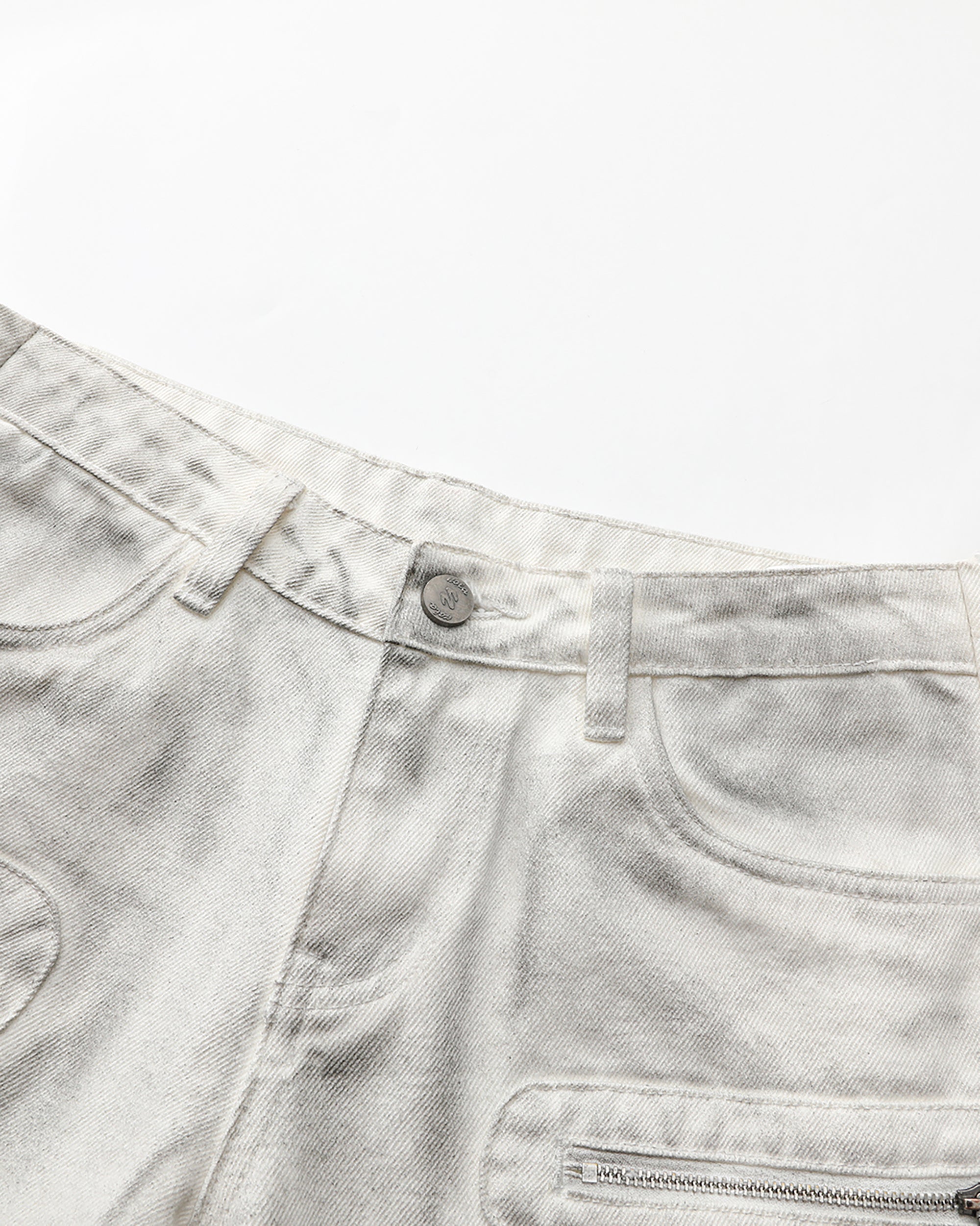 NEVER OFFEND L ANGEL Washed Heavy-Distressed Slim Jeans