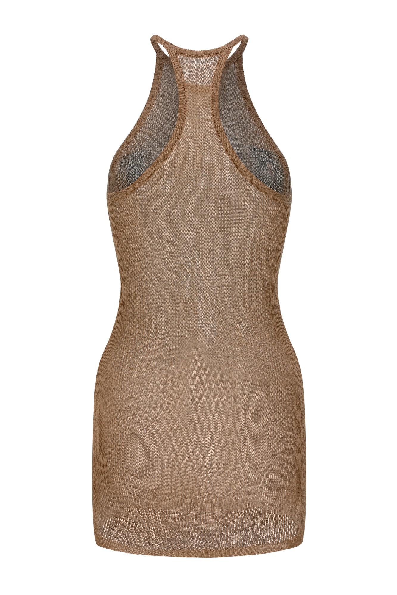 NEVER OFFEND L ANGEL Slogan Full-Print Mesh Halter Dress