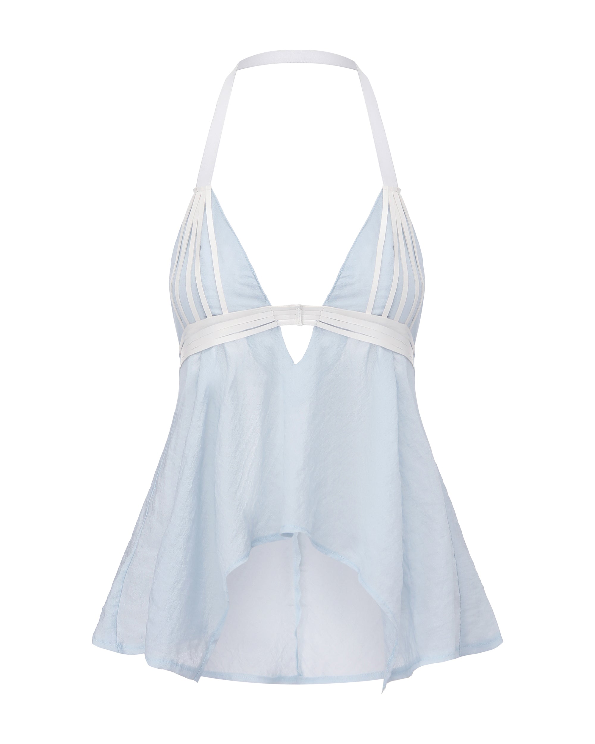 NEVER OFFEND L ANGEL V-Neck Tie-Back Halter Cami Top