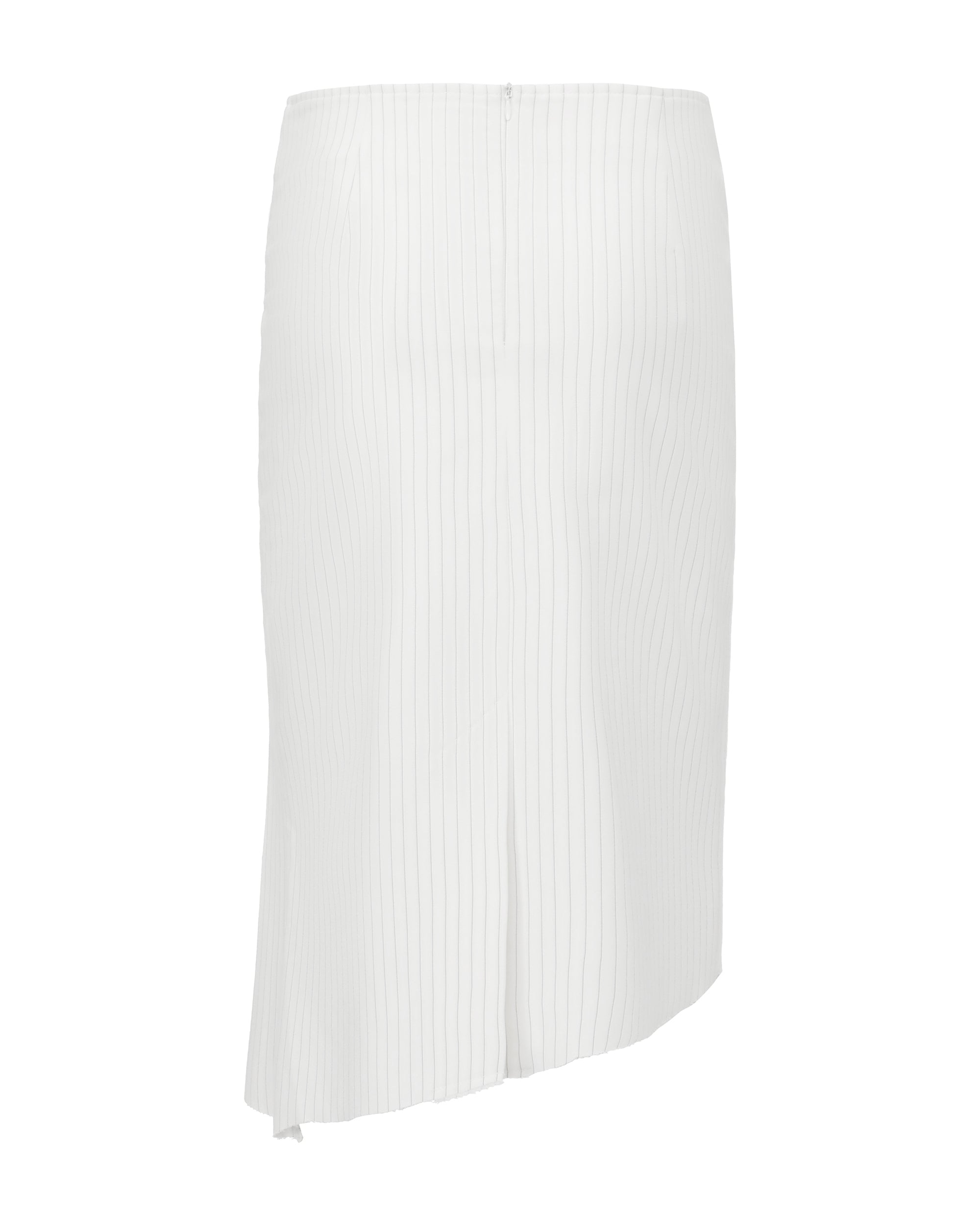 NEVER OFFEND L ANGEL Asymmetric Hem Stripe Double-Layer Pleated Skirt