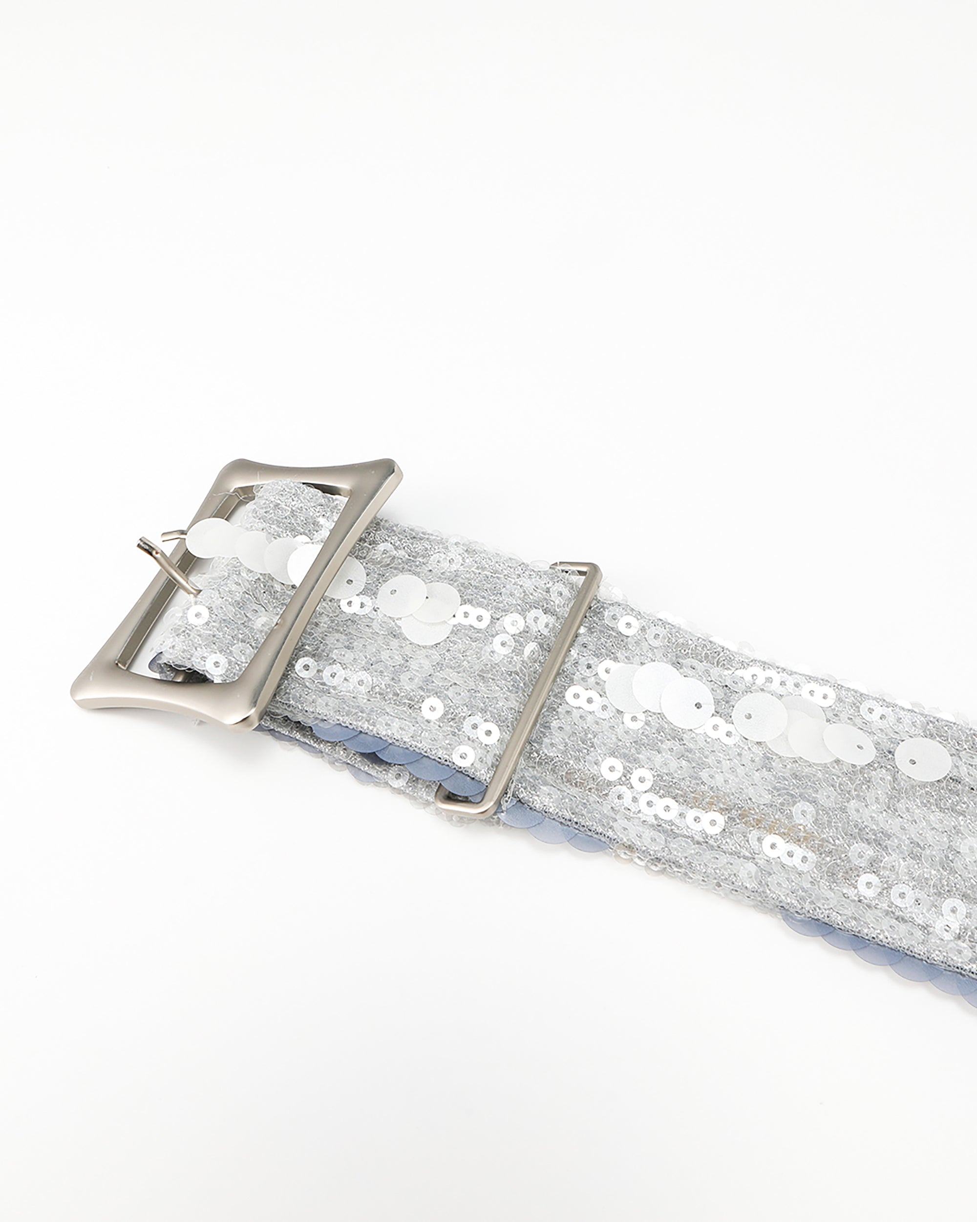 NEVER OFFEND L ANGEL Brushed Matte Silver Buckle Belt