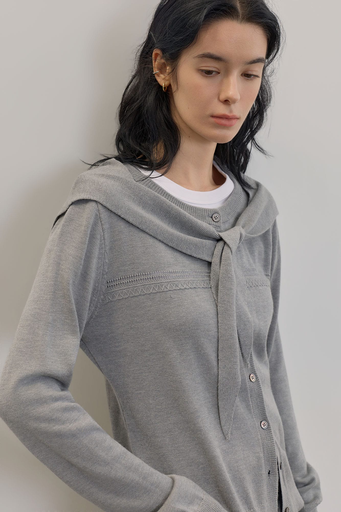 SAME FLOW Faux Layered Wool-Blend Cardigan