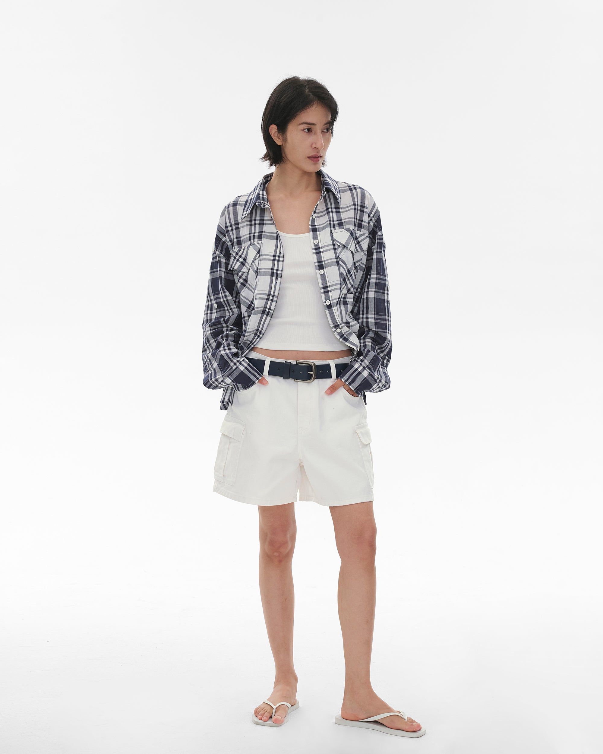 COMMAND N Spliced Plaid Relaxed Shirt