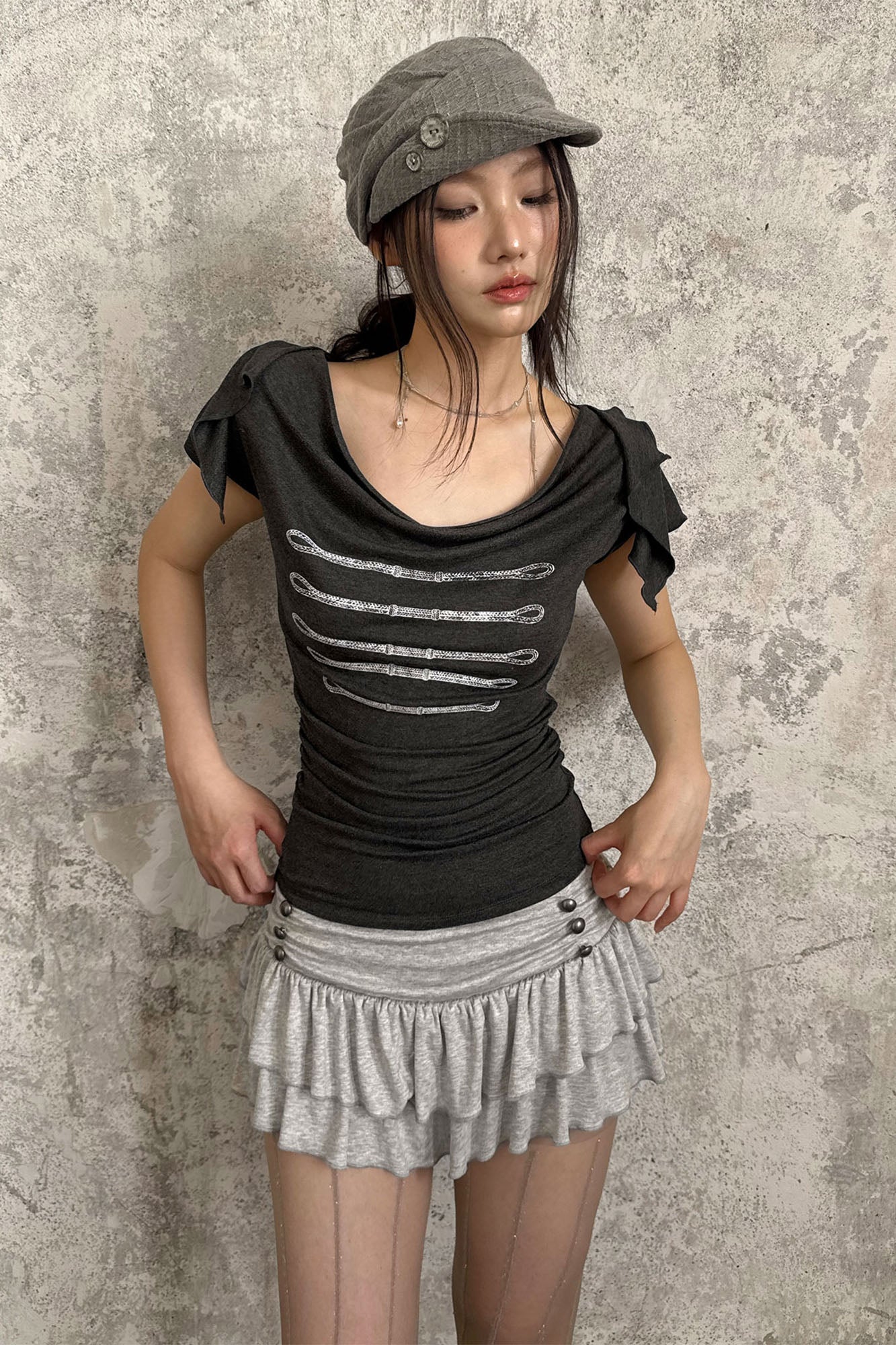 RIDK Chain Rope Graphic Punk T-Shirt