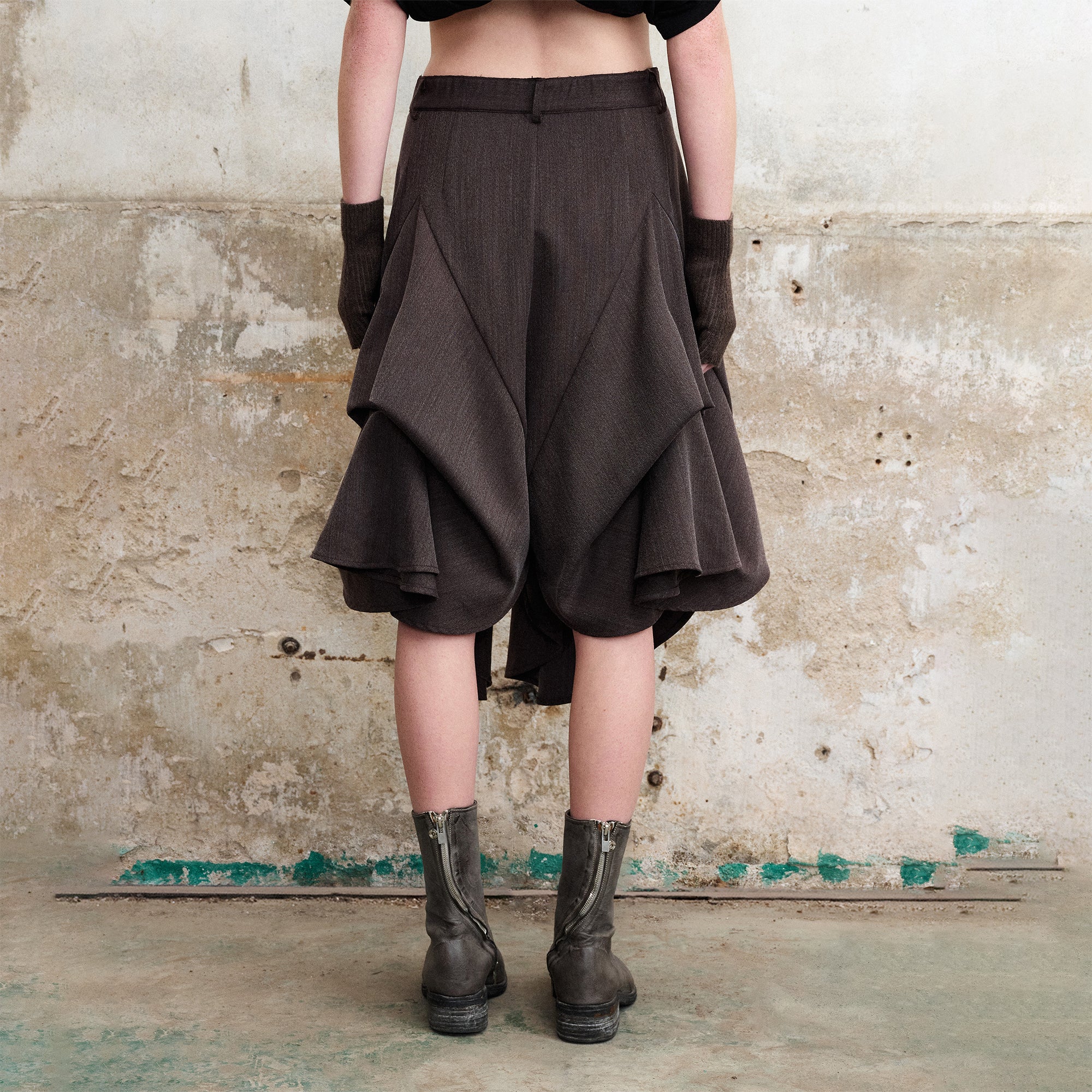 ILNya Nieternite Nifutur Layered Asymmetrical Skort Brown